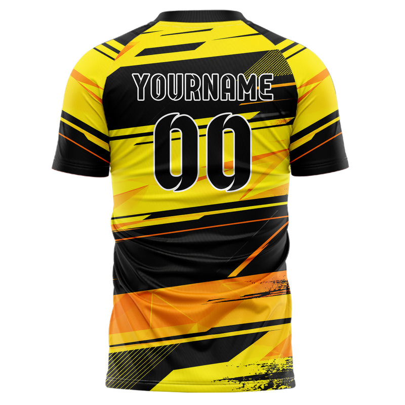 Gelb lebendiges Streifen breite diagonale Streifen Design 13-0096 individuelles Fußballtrikot back