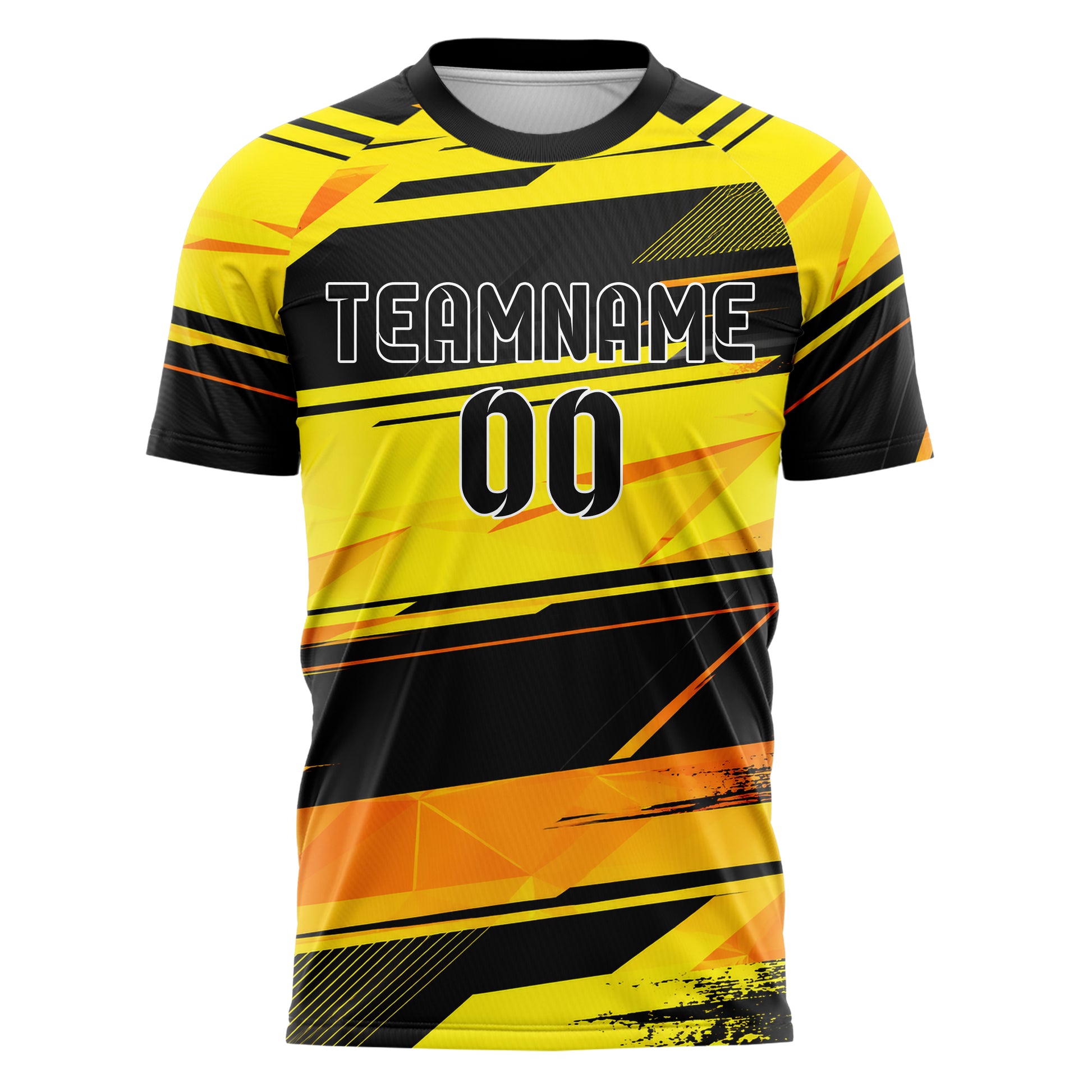 Gelb lebendiges Streifen breite diagonale Streifen Design 13-0096 individuelles Fußballtrikot front