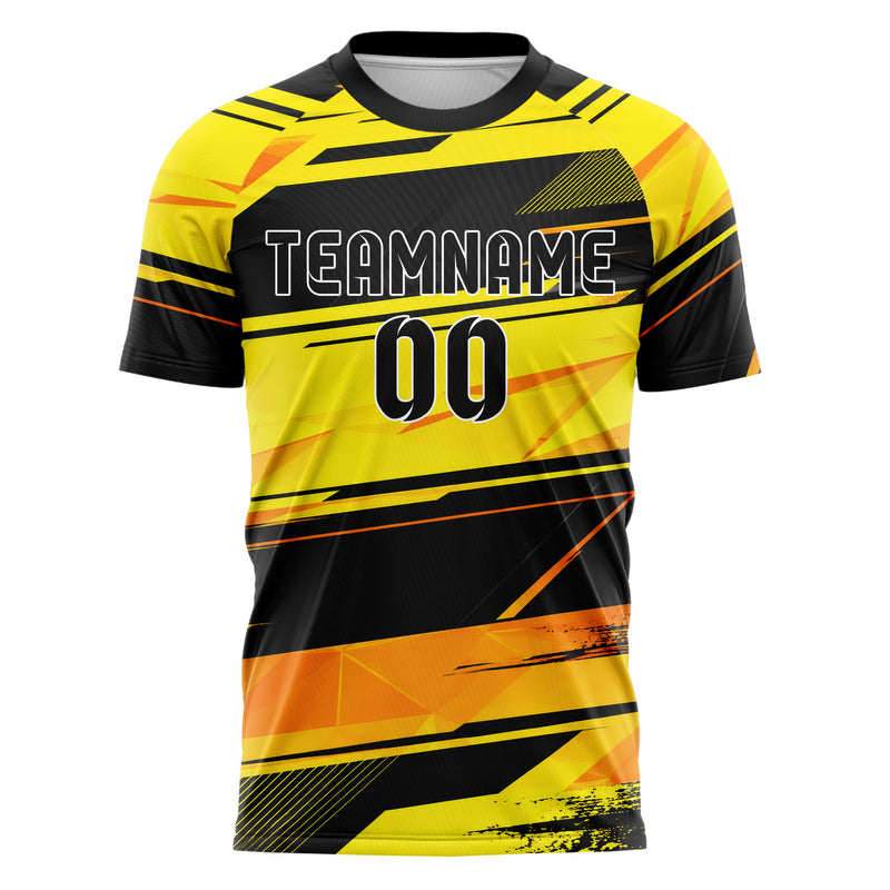 Gelb lebendiges Streifen breite diagonale Streifen Design 13-0096 individuelles Fußballtrikot front