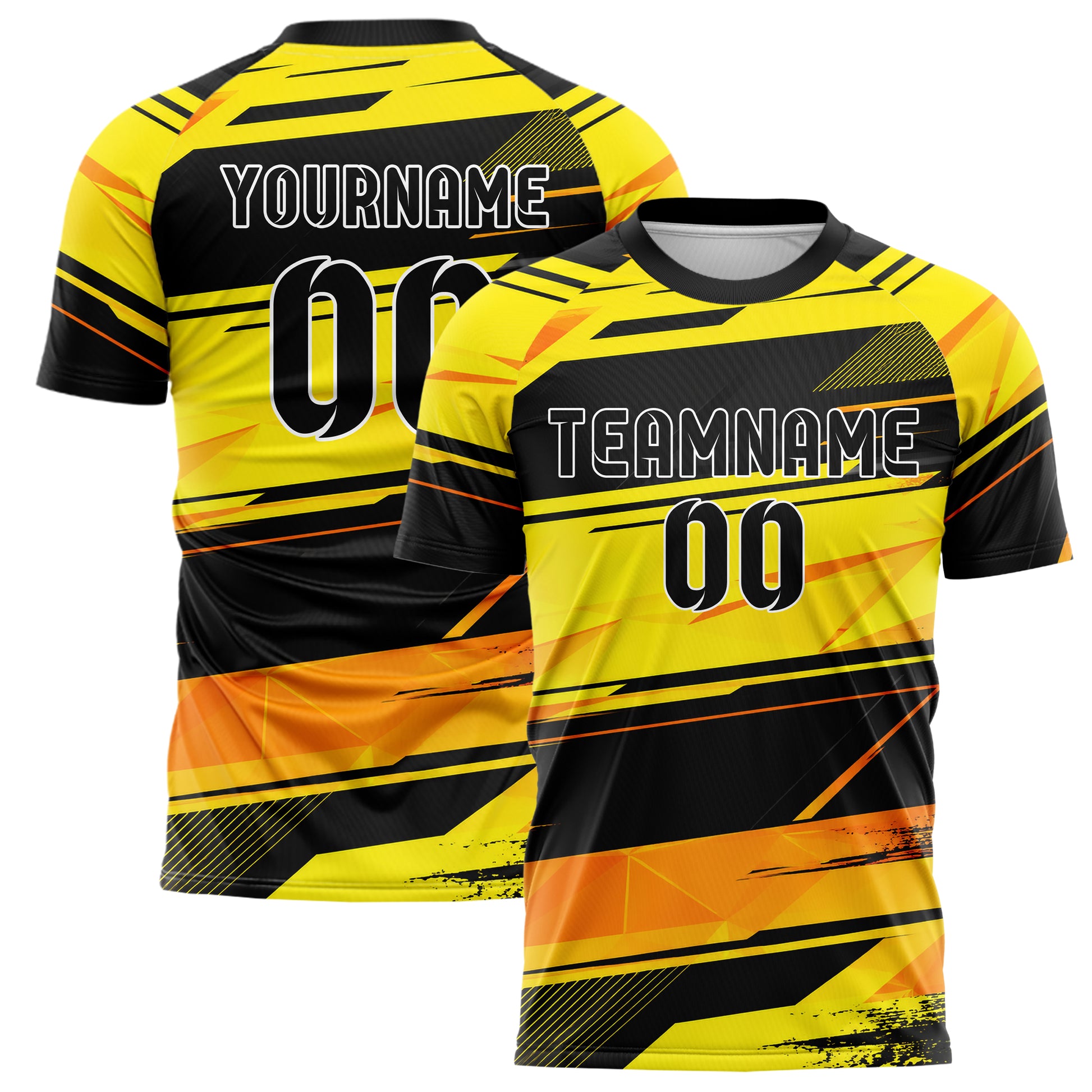 Gelb lebendiges Streifen breite diagonale Streifen Design 13-0096 individuelles Fußballtrikot main
