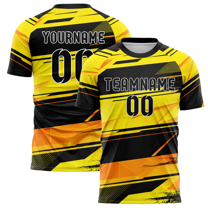 Gelb lebendiges Streifen breite diagonale Streifen Design 13-0096 individuelles Fußballtrikot main