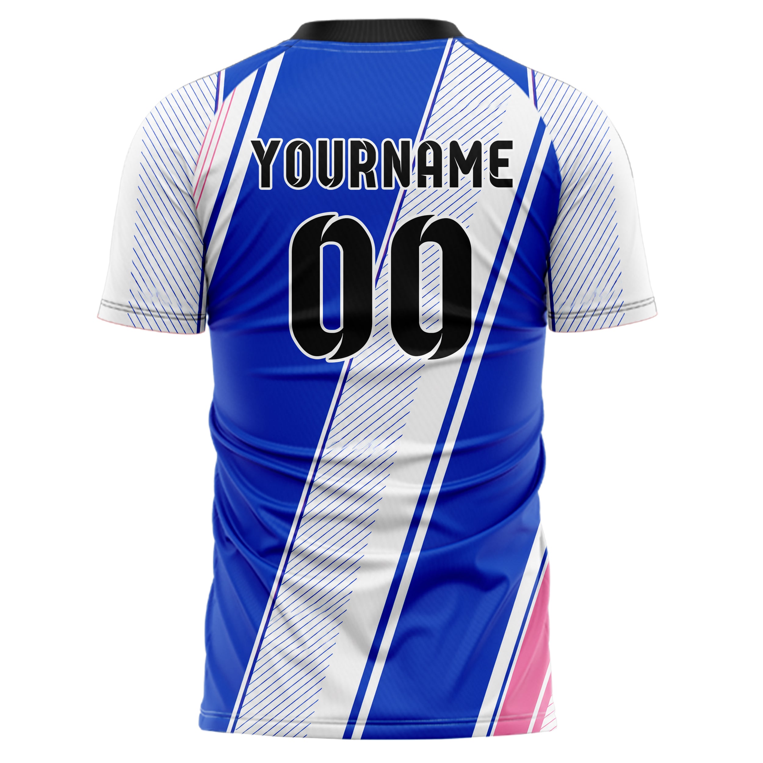Royalblau klassisches Streifen breite diagonale Streifen Design 13-0042 individuelles Fußballtrikot back