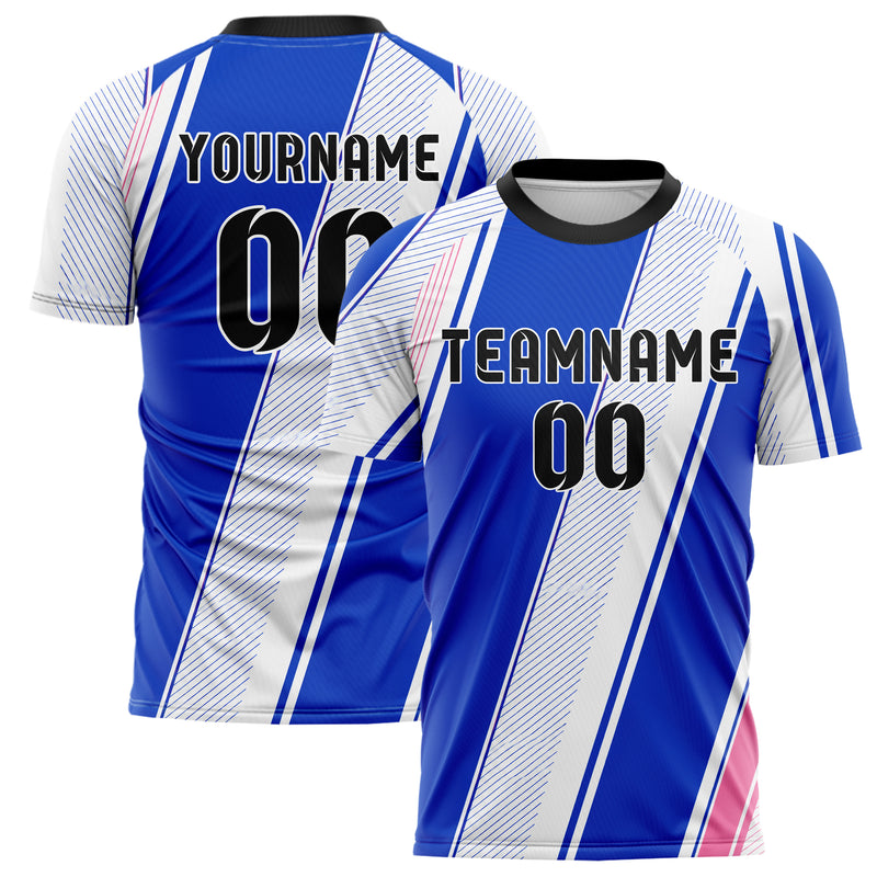 Royalblau klassisches Streifen breite diagonale Streifen Design 13-0042 individuelles Fußballtrikot main