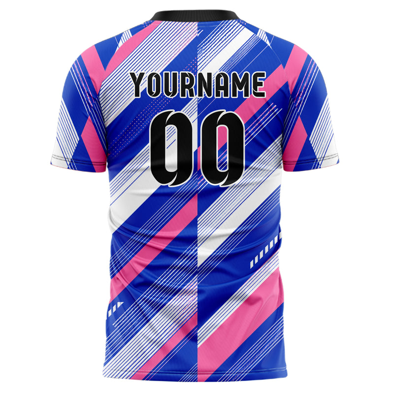 Royalblau klassisches Streifen breite diagonale Streifen Design 13-0066 individuelles Fußballtrikot back