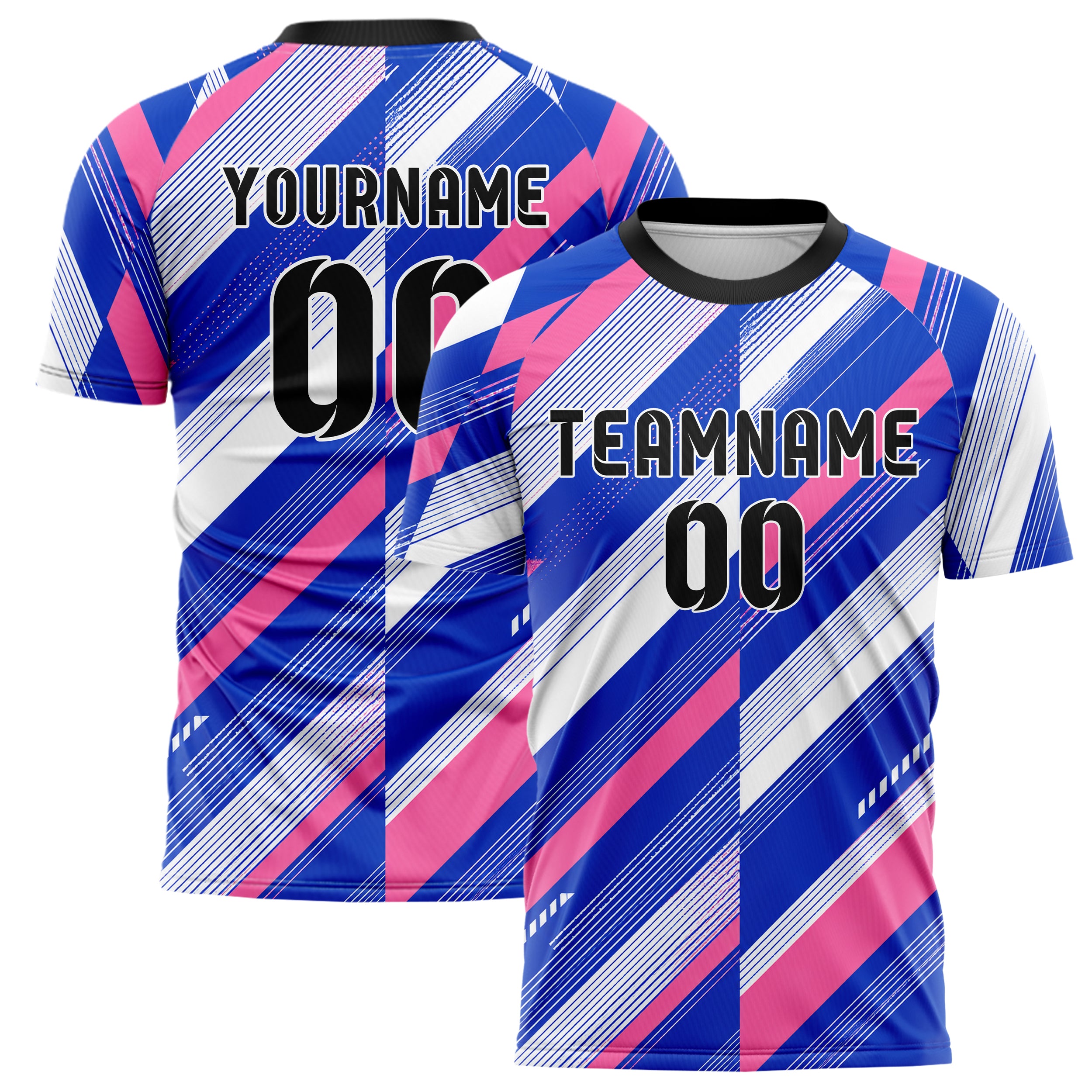 Royalblau klassisches Streifen breite diagonale Streifen Design 13-0066 individuelles Fußballtrikot main
