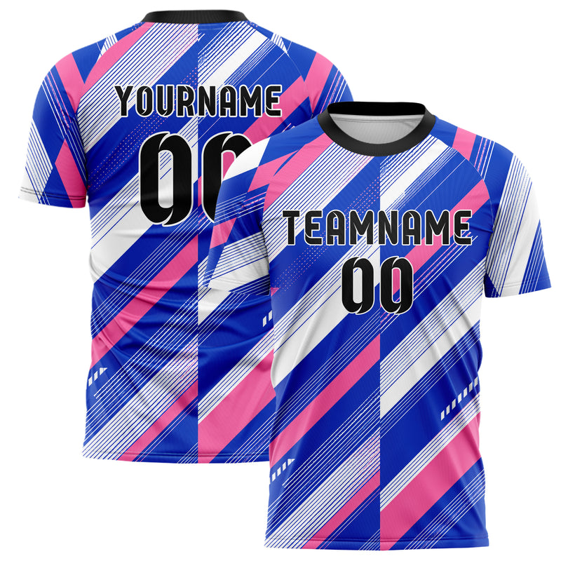 Royalblau klassisches Streifen breite diagonale Streifen Design 13-0066 individuelles Fußballtrikot main