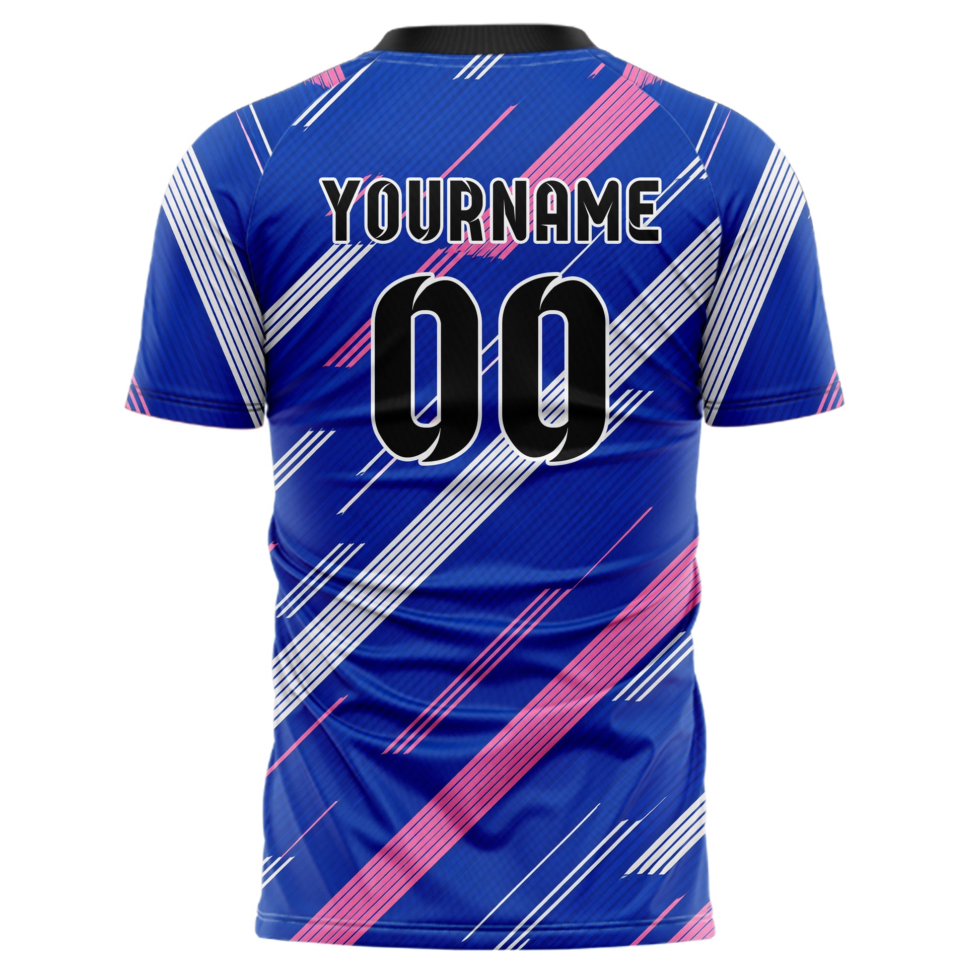 Royalblau klassisches Streifen breite diagonale Streifen Design 13-0114 individuelles Fußballtrikot back