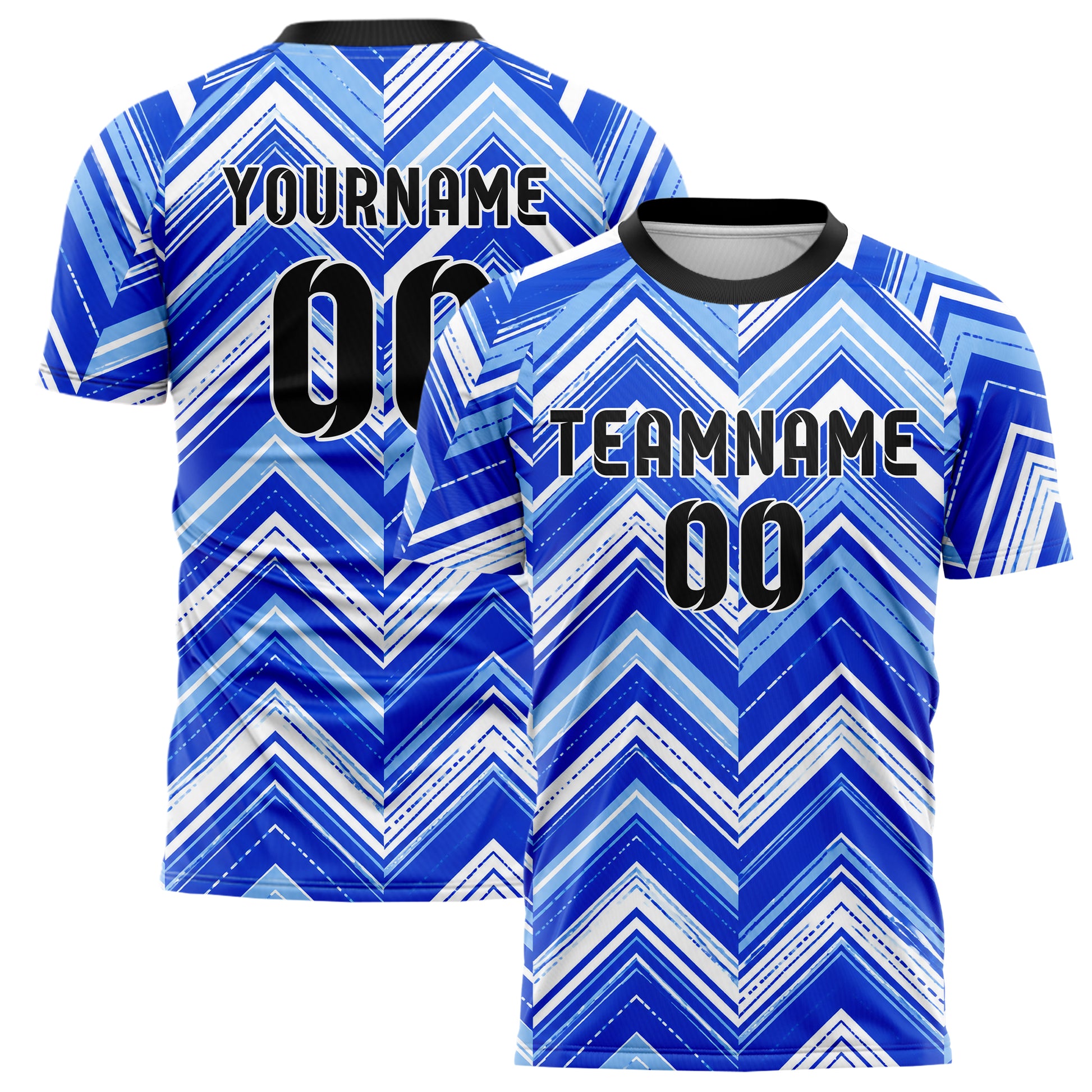 Royalblau lebendiges Streifen Chevron Streifen Design 13-0169 individuelles Fußballtrikot main