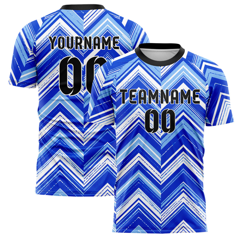 Royalblau lebendiges Streifen Chevron Streifen Design 13-0169 individuelles Fußballtrikot main