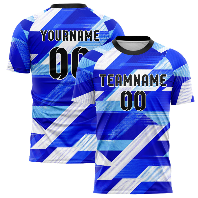 Royalblau lebendiges Streifen interlocking diagonal Grid Design 13-0094 individuelles Fußballtrikot main