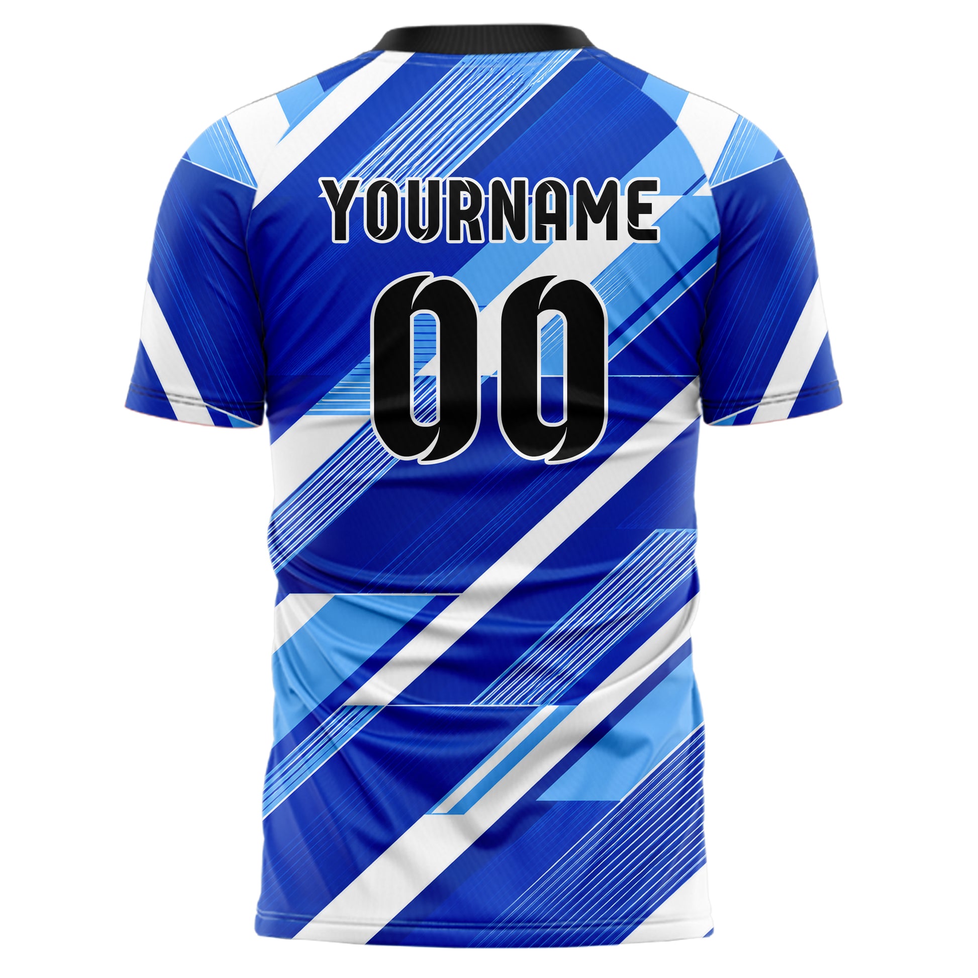 Royalblau lebendiges Streifen interlocking diagonal Grid Design 13-0154 individuelles Fußballtrikot back
