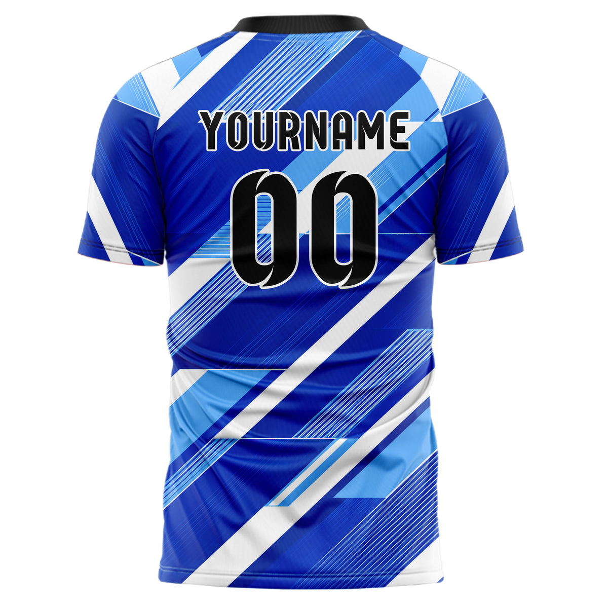 Royalblau lebendiges Streifen interlocking diagonal Grid Design 13-0154 individuelles Fußballtrikot back