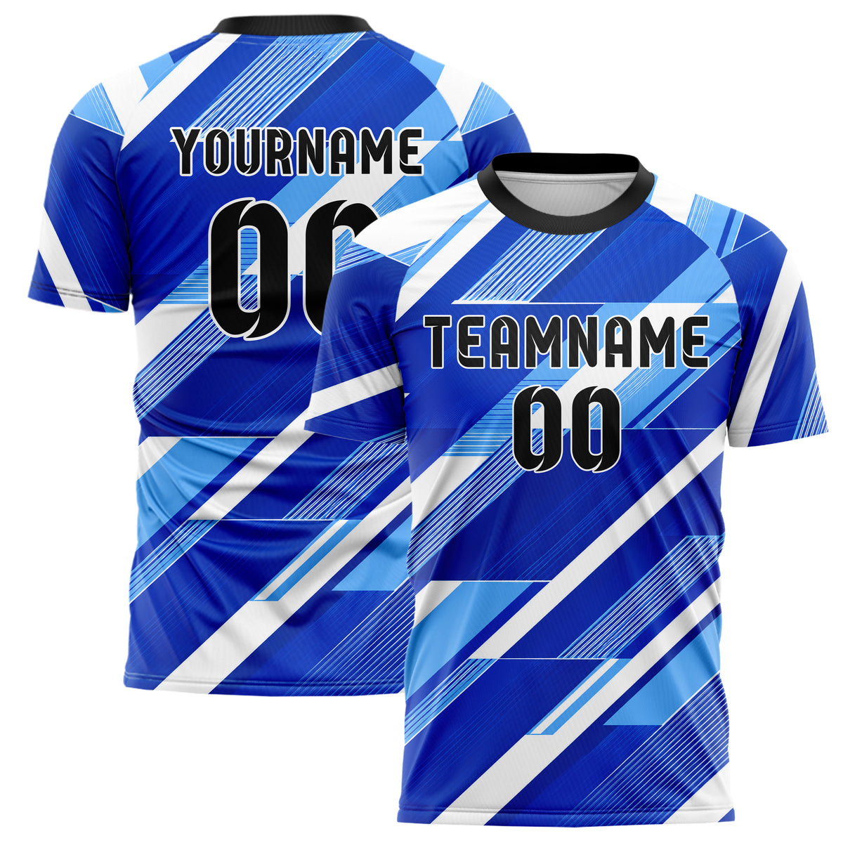 Royalblau lebendiges Streifen interlocking diagonal Grid Design 13-0154 individuelles Fußballtrikot main