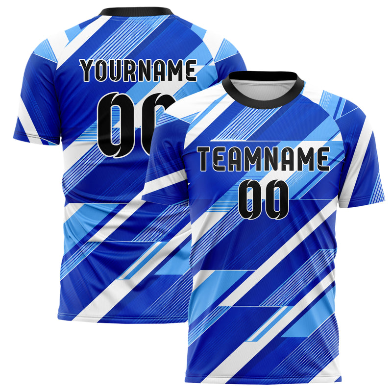 Royalblau lebendiges Streifen interlocking diagonal Grid Design 13-0154 individuelles Fußballtrikot main