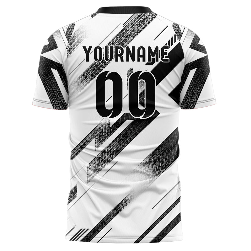 Weiss klassisches Streifen Chevron Streifen Design 13-0019 individuelles Fußballtrikot back