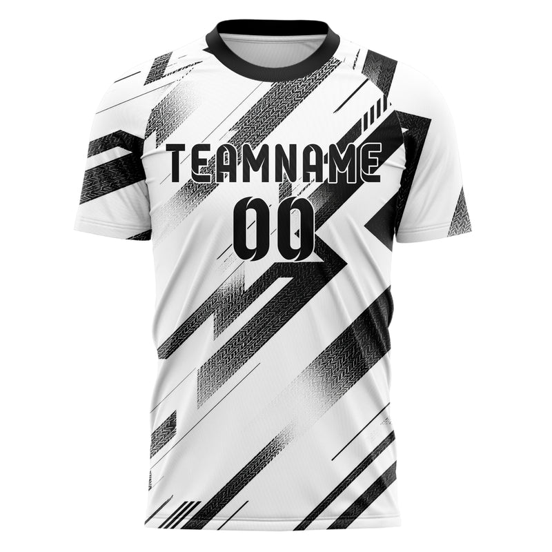 Weiss klassisches Streifen Chevron Streifen Design 13-0019 individuelles Fußballtrikot front