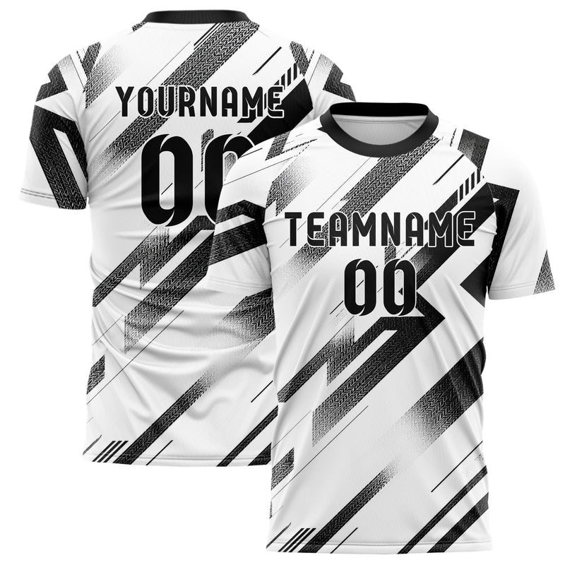 Weiss klassisches Streifen Chevron Streifen Design 13-0019 individuelles Fußballtrikot main