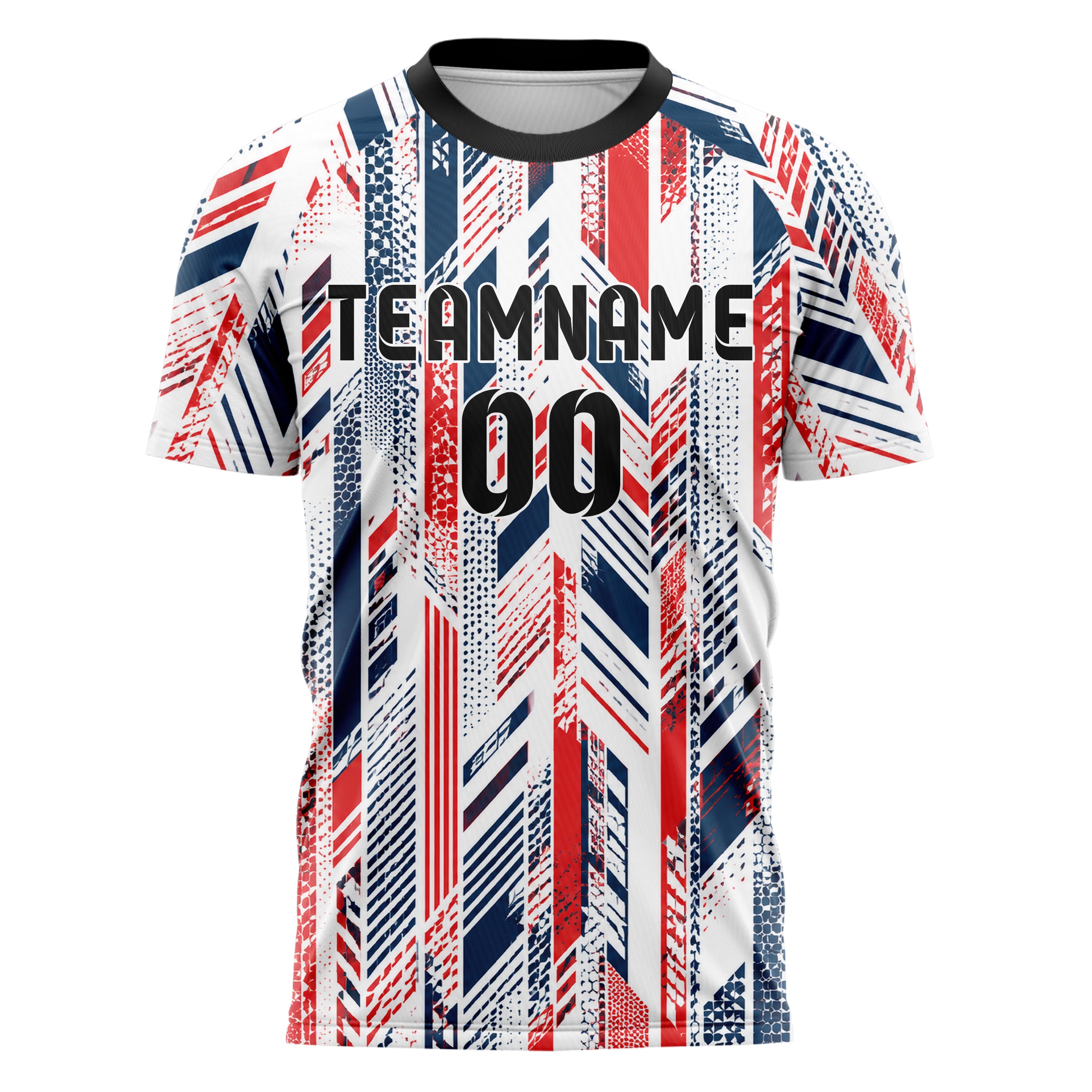Weiss klassisches Streifen vertikale Baender Design 13-0176 individuelles Fußballtrikot front