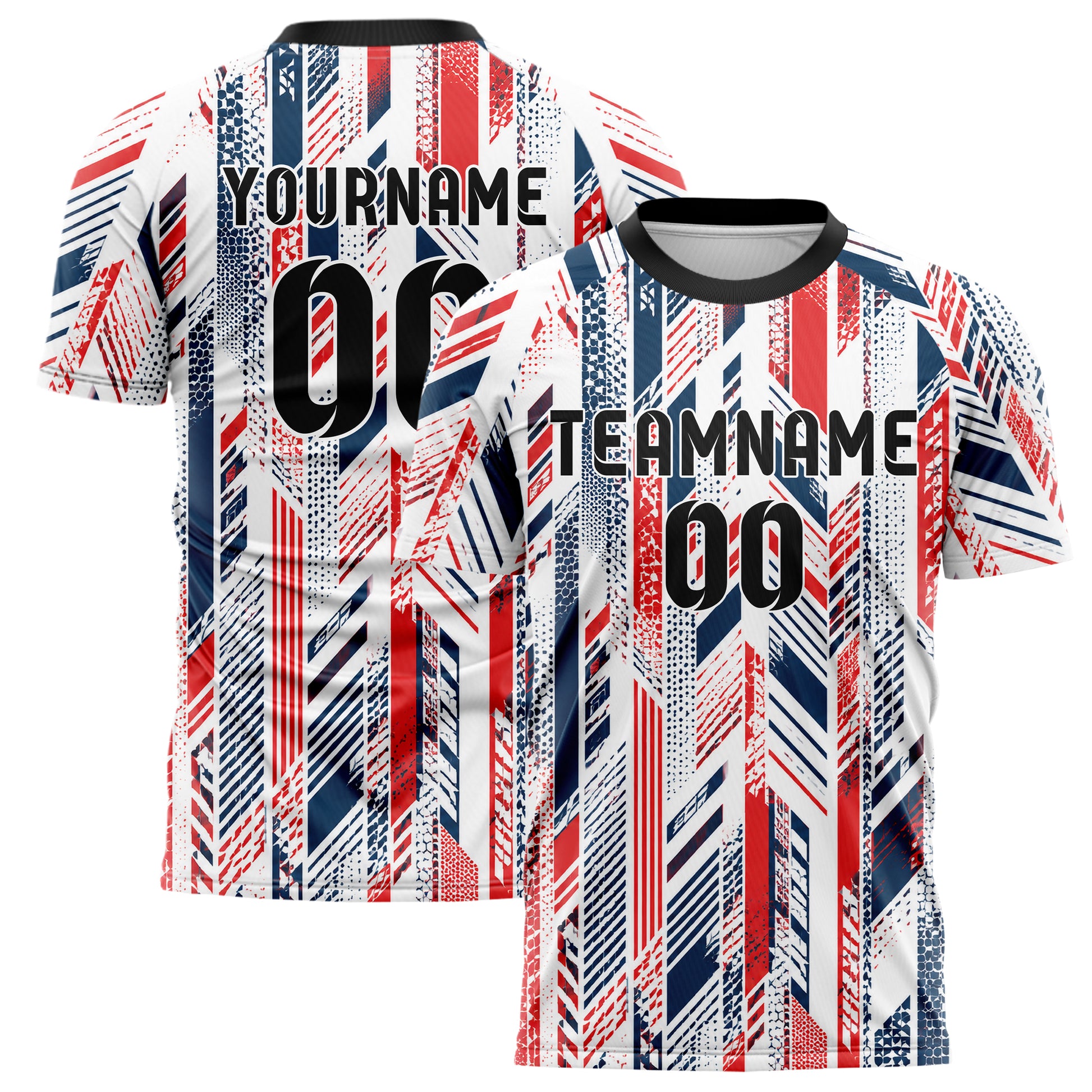 Weiss klassisches Streifen vertikale Baender Design 13-0176 individuelles Fußballtrikot main