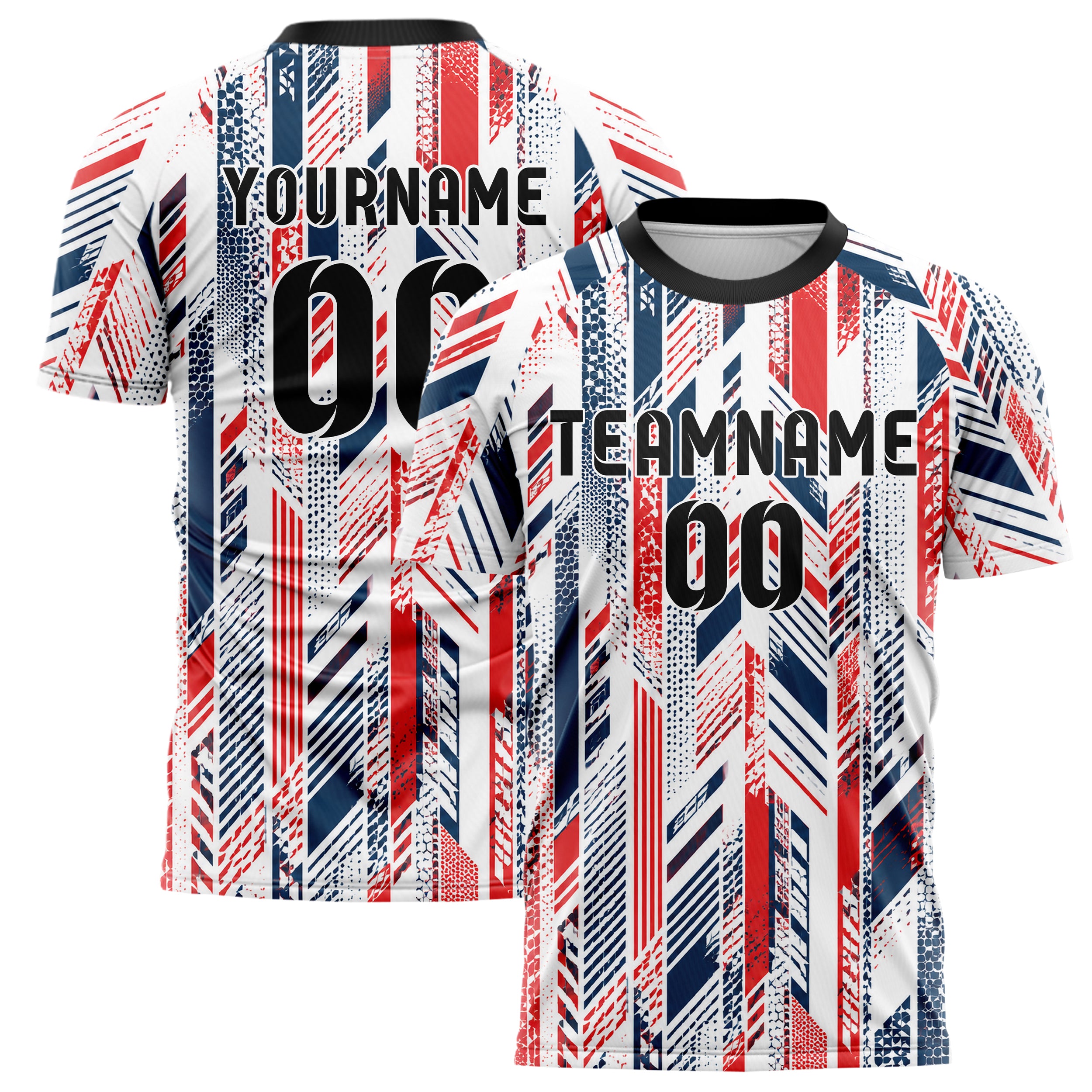 Weiss klassisches Streifen vertikale Baender Design 13-0176 individuelles Fußballtrikot main