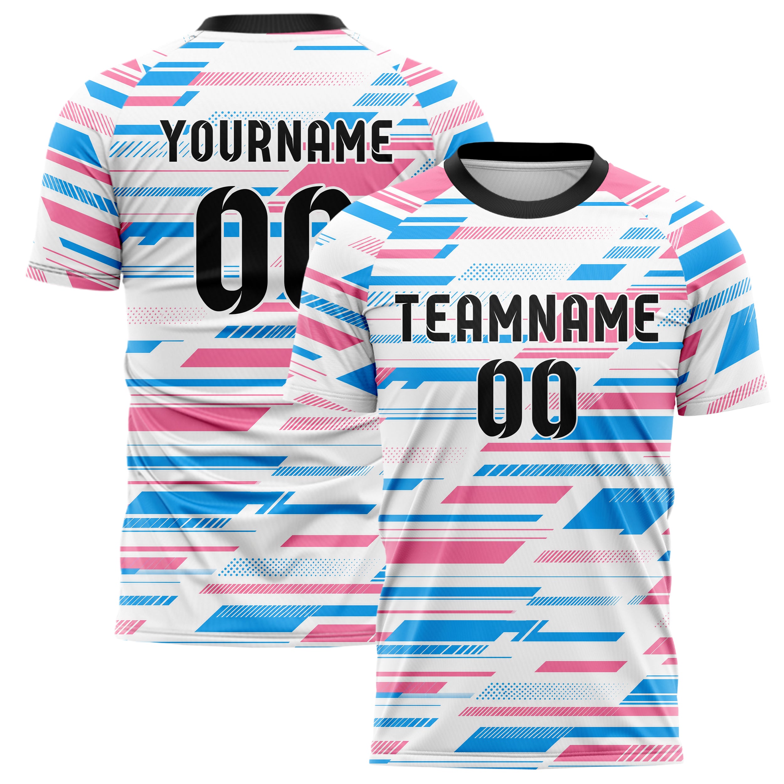 Weiss lebendiges Streifen horizontale Baender Design 13-0009 individuelles Fußballtrikot main