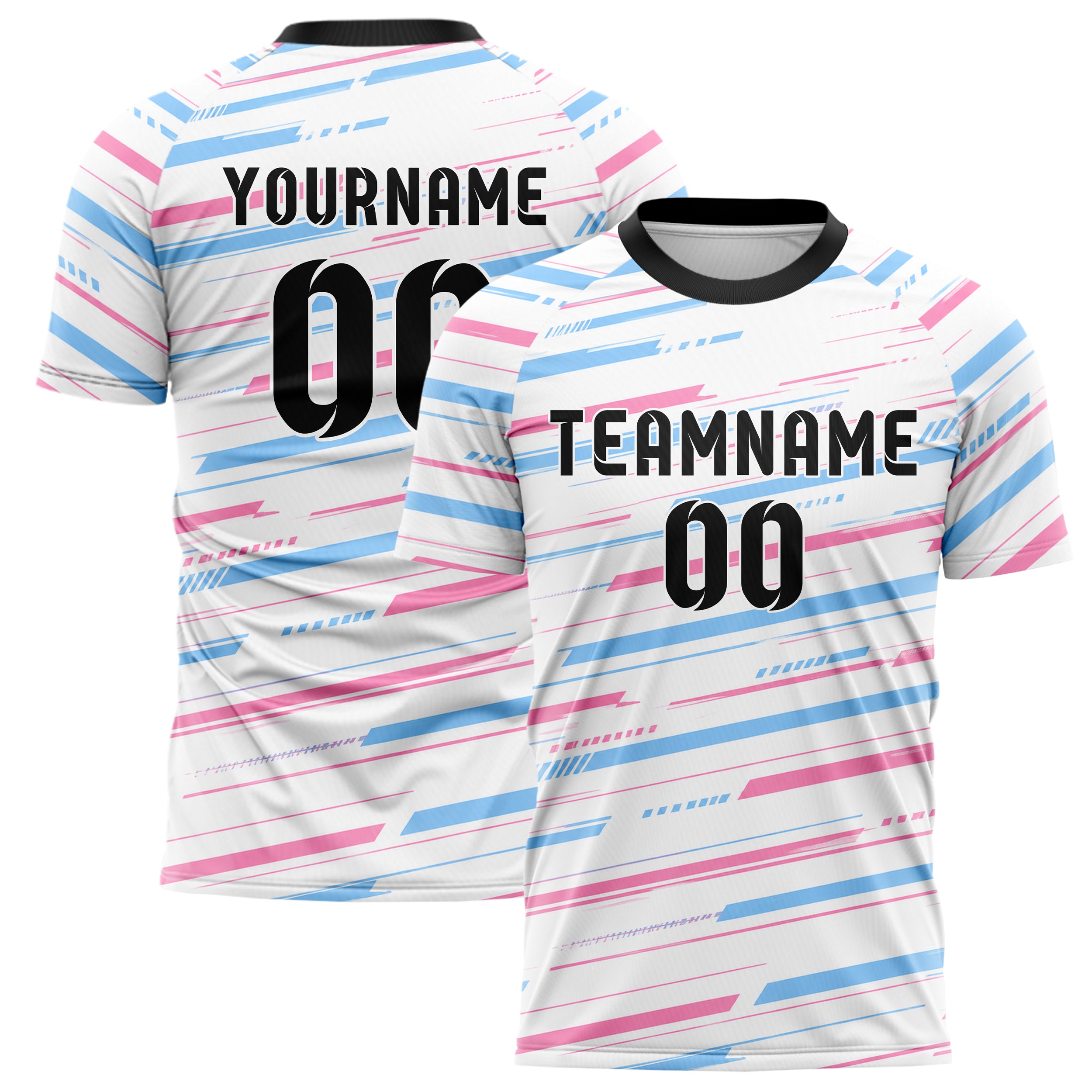 Weiss lebendiges Streifen horizontale Baender Design 13-0165 individuelles Fußballtrikot main