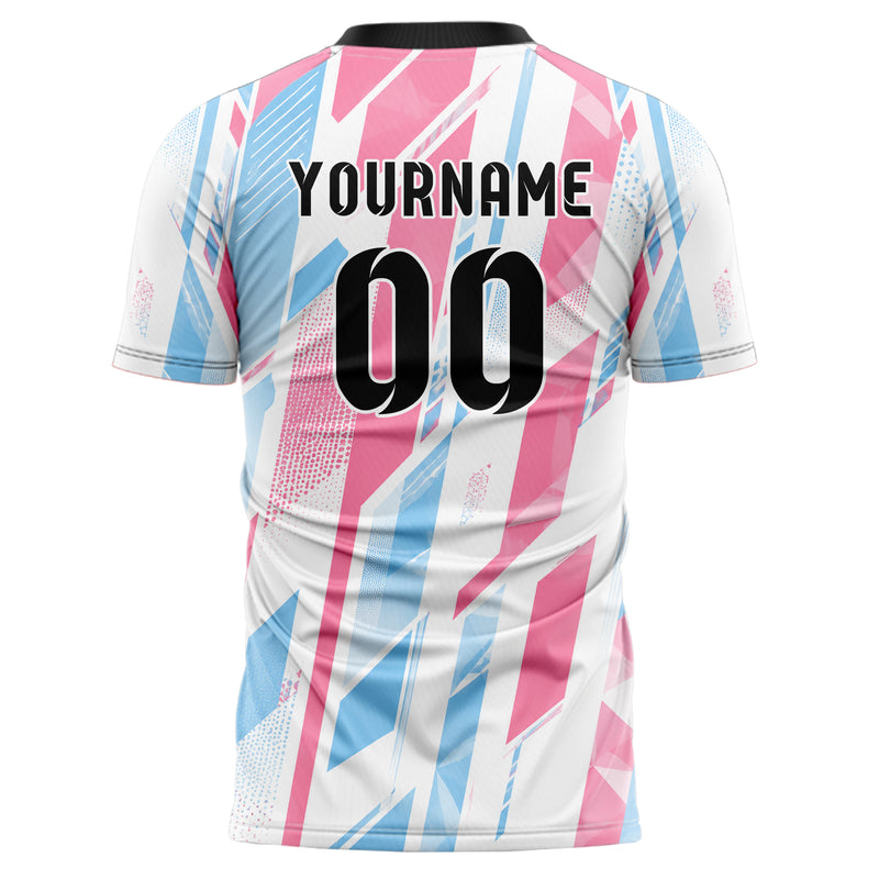 Weiss lebendiges Streifen breite diagonale Streifen Design 13-0024 individuelles Fußballtrikot back