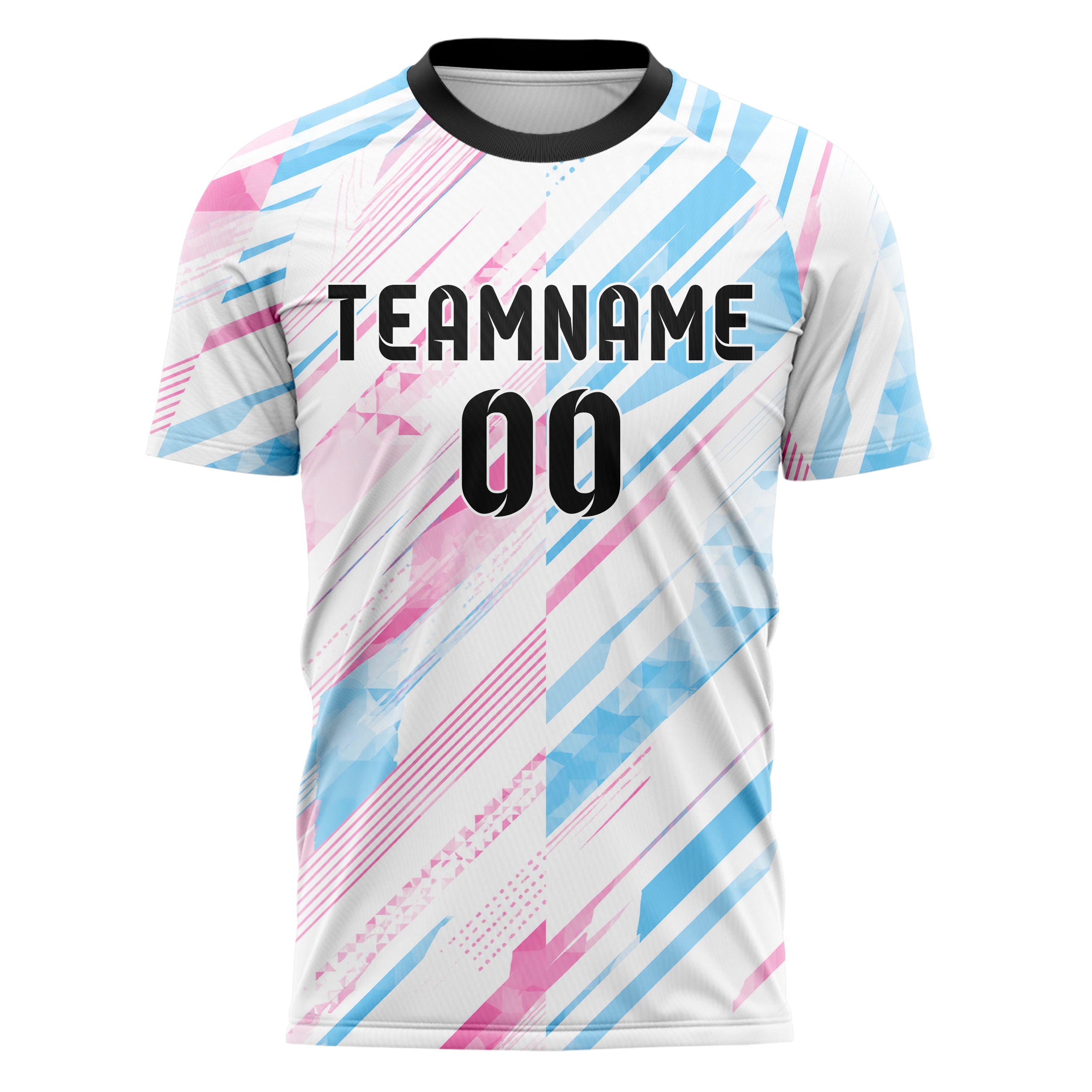 Weiss lebendiges Streifen breite diagonale Streifen Design 13-0168 individuelles Fußballtrikot front