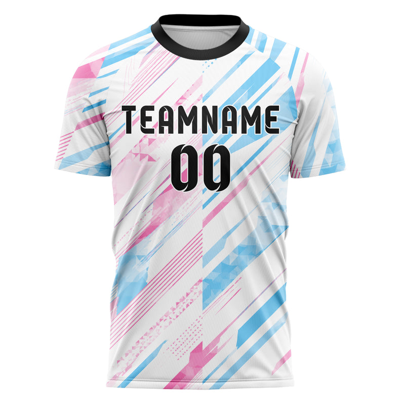 Weiss lebendiges Streifen breite diagonale Streifen Design 13-0168 individuelles Fußballtrikot front