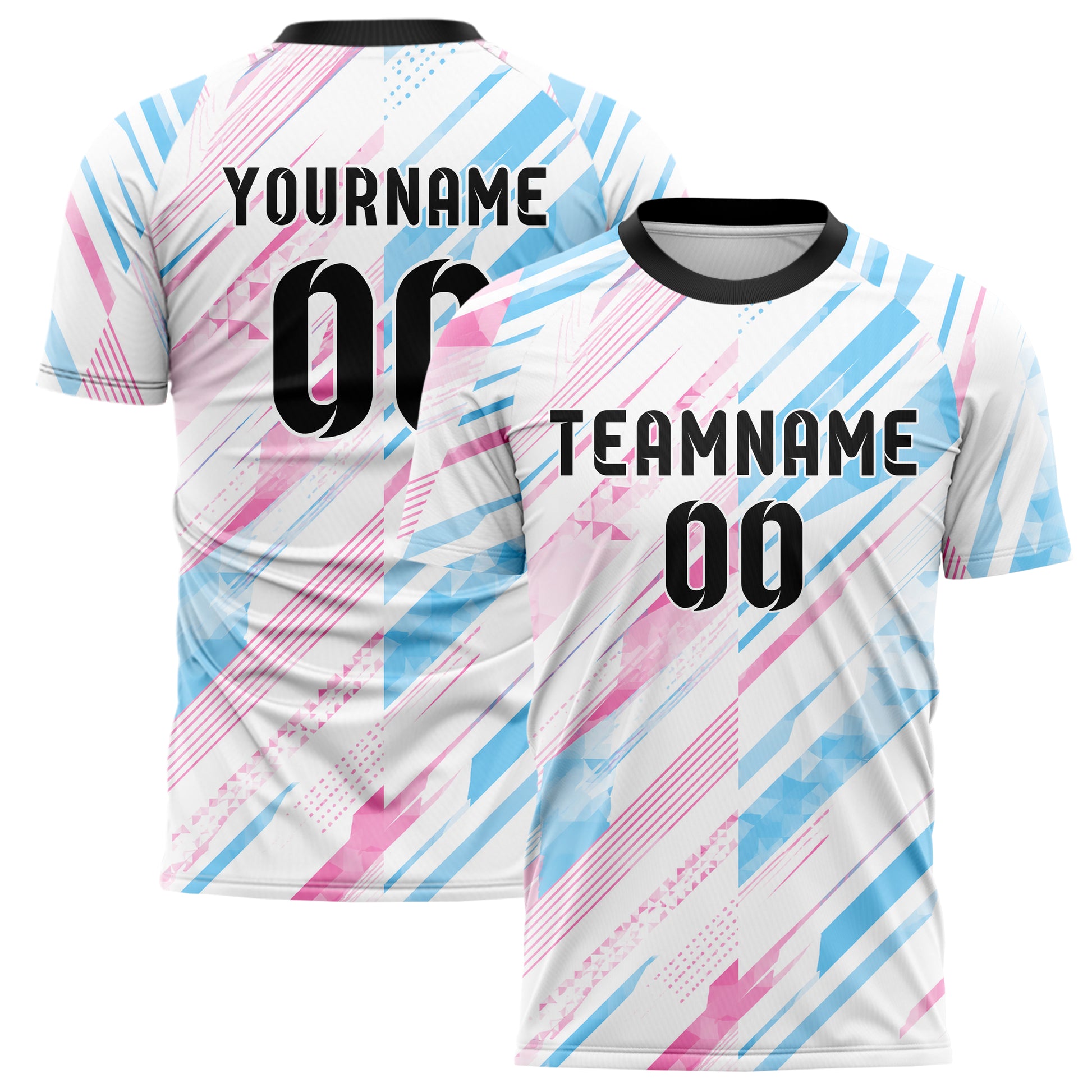 Weiss lebendiges Streifen breite diagonale Streifen Design 13-0168 individuelles Fußballtrikot main