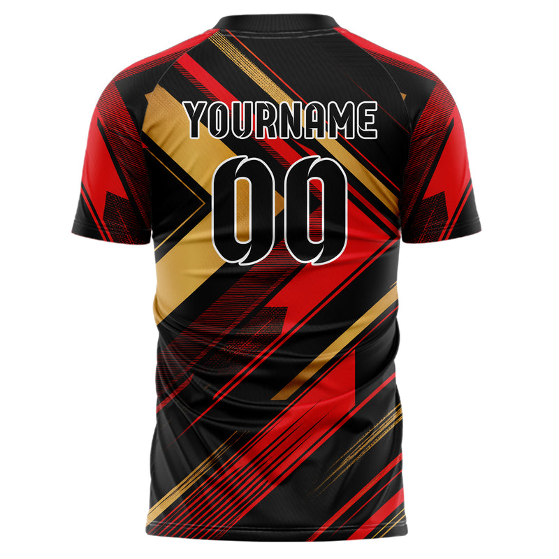 Schwarz dunkles Streifen Chevron Streifen Design 13-0145 individuelles Fußballtrikot back