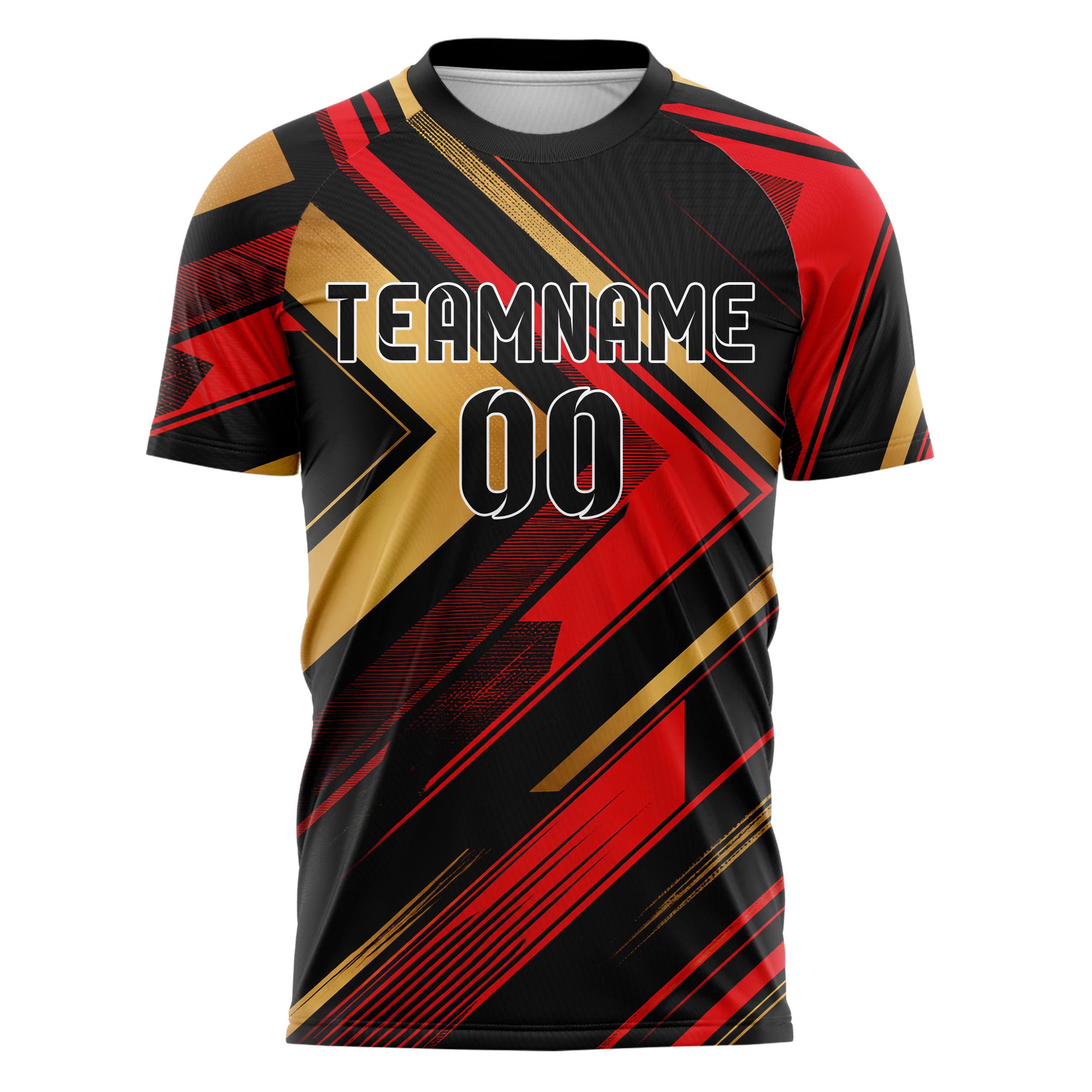 Schwarz dunkles Streifen Chevron Streifen Design 13-0145 individuelles Fußballtrikot front