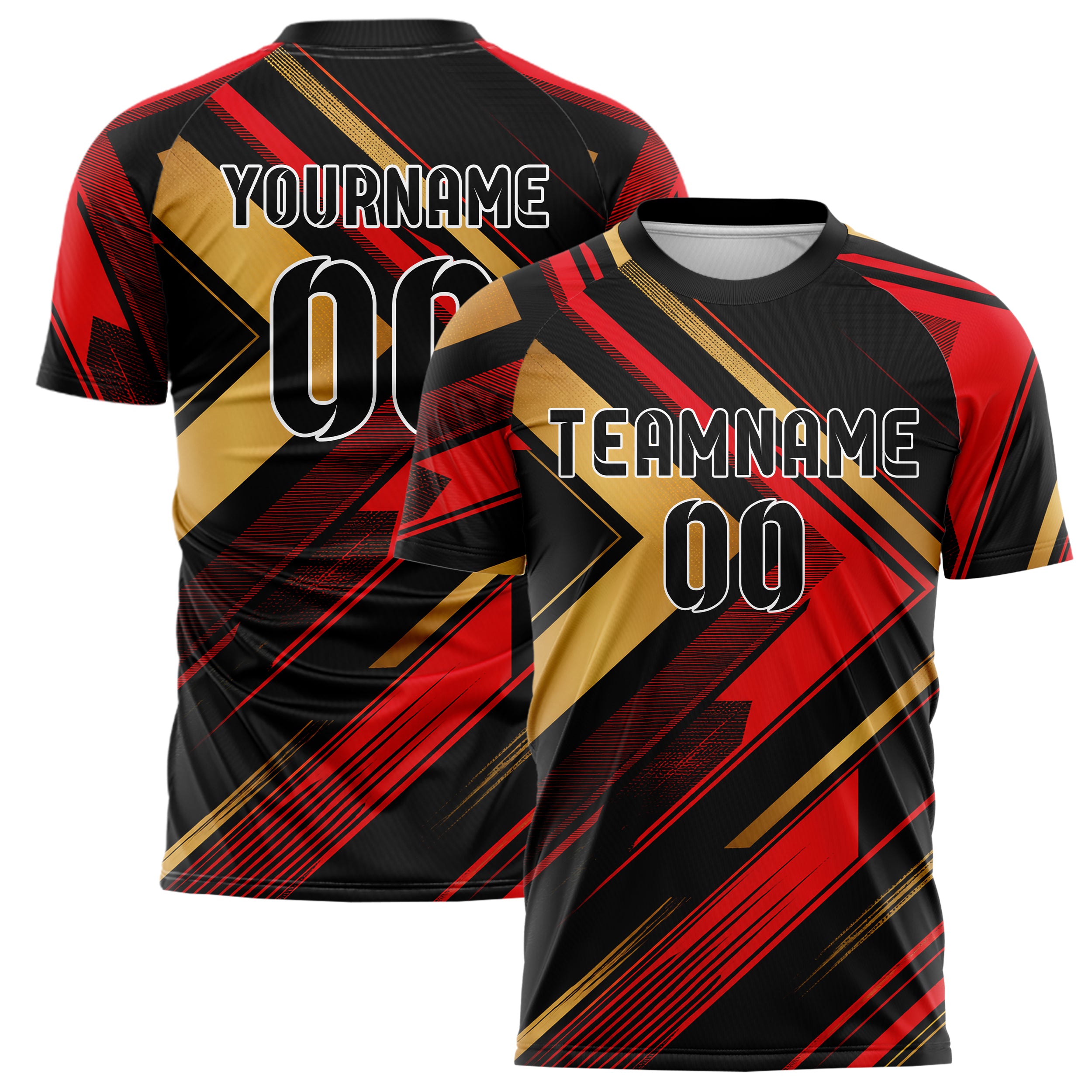 Schwarz dunkles Streifen Chevron Streifen Design 13-0145 individuelles Fußballtrikot main