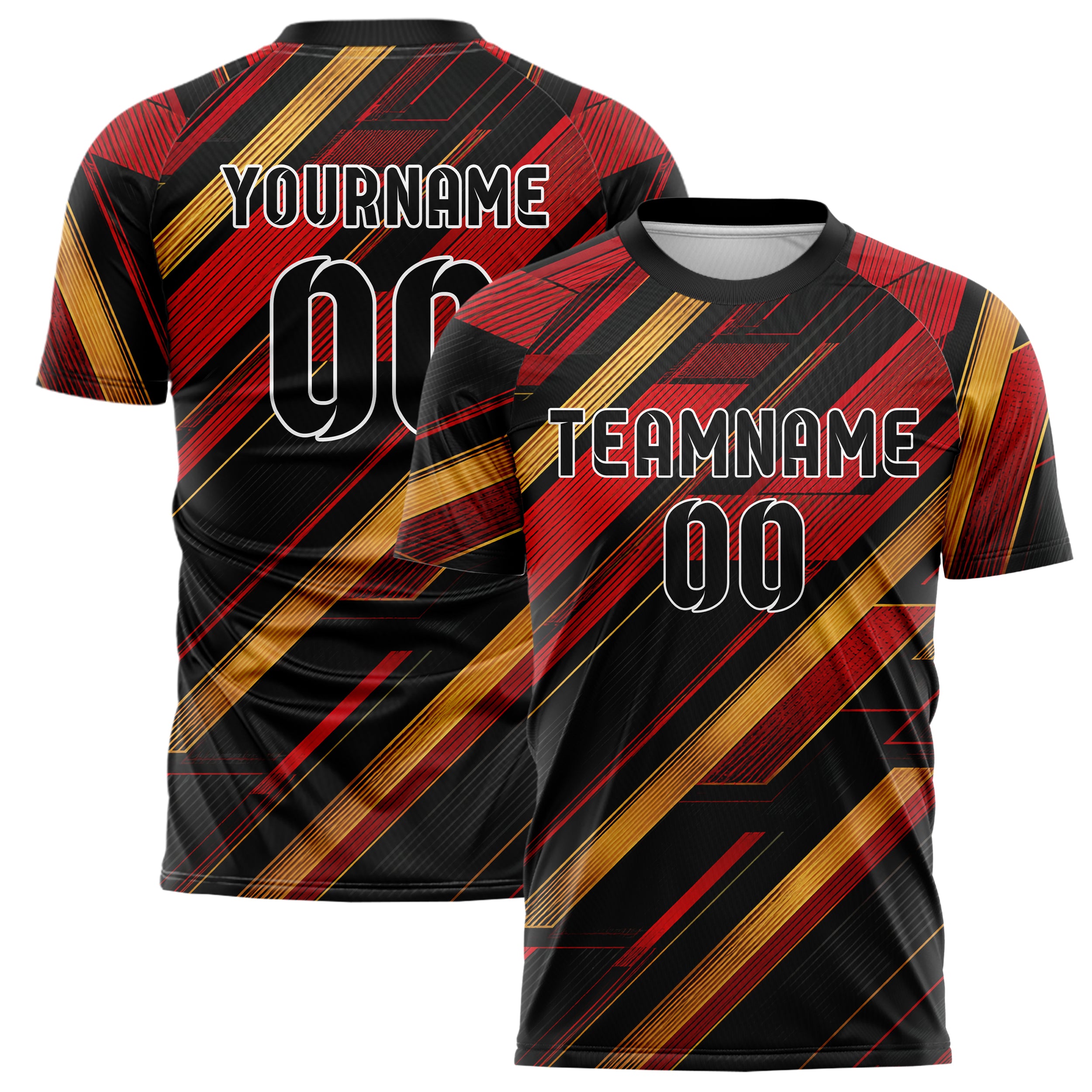 Schwarz dunkles Streifen interlocking diagonal Grid Design 13-0046 individuelles Fußballtrikot main