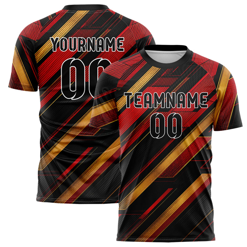 Schwarz dunkles Streifen interlocking diagonal Grid Design 13-0046 individuelles Fußballtrikot main