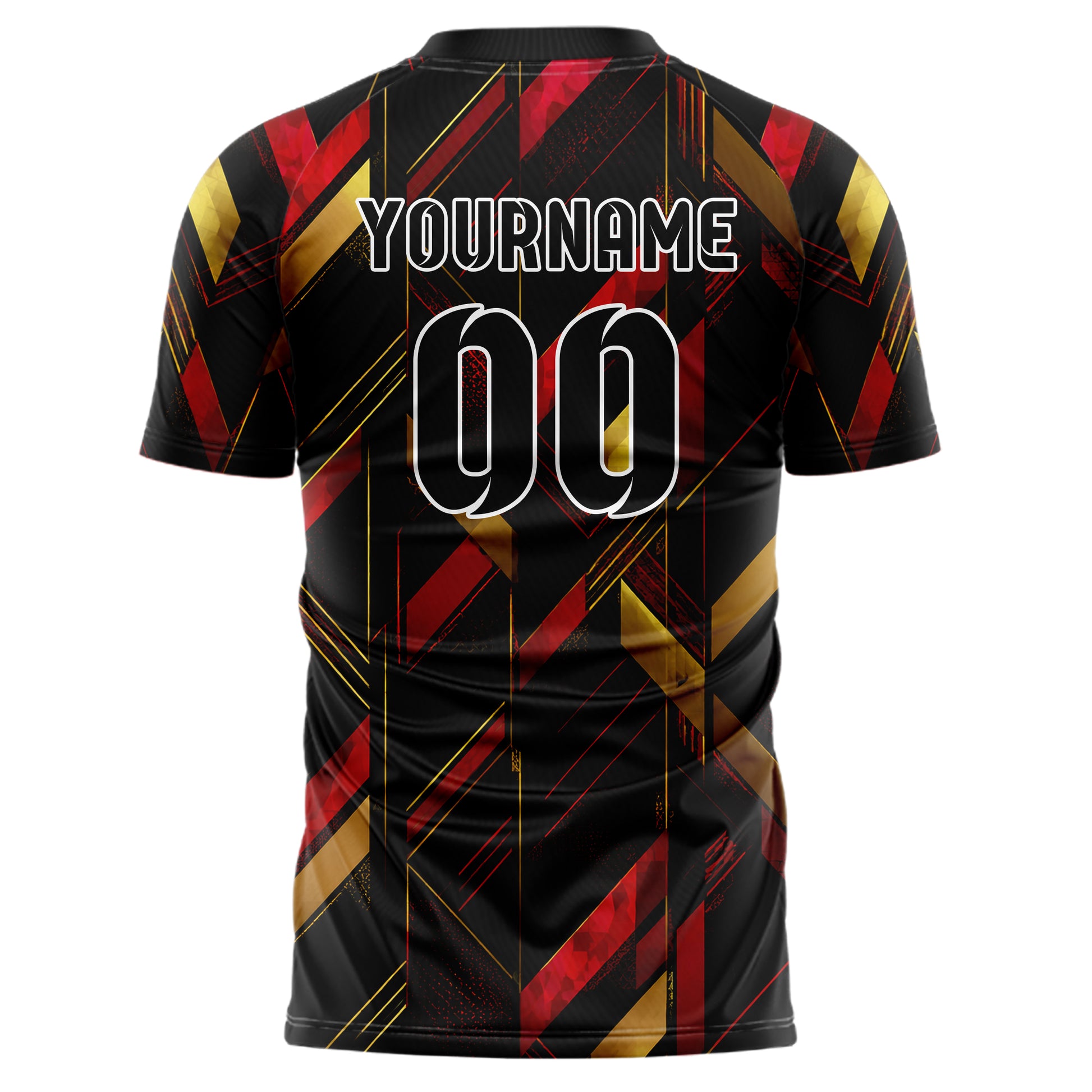 Schwarz dunkles Streifen interlocking diagonal Grid Design 13-0112 individuelles Fußballtrikot back