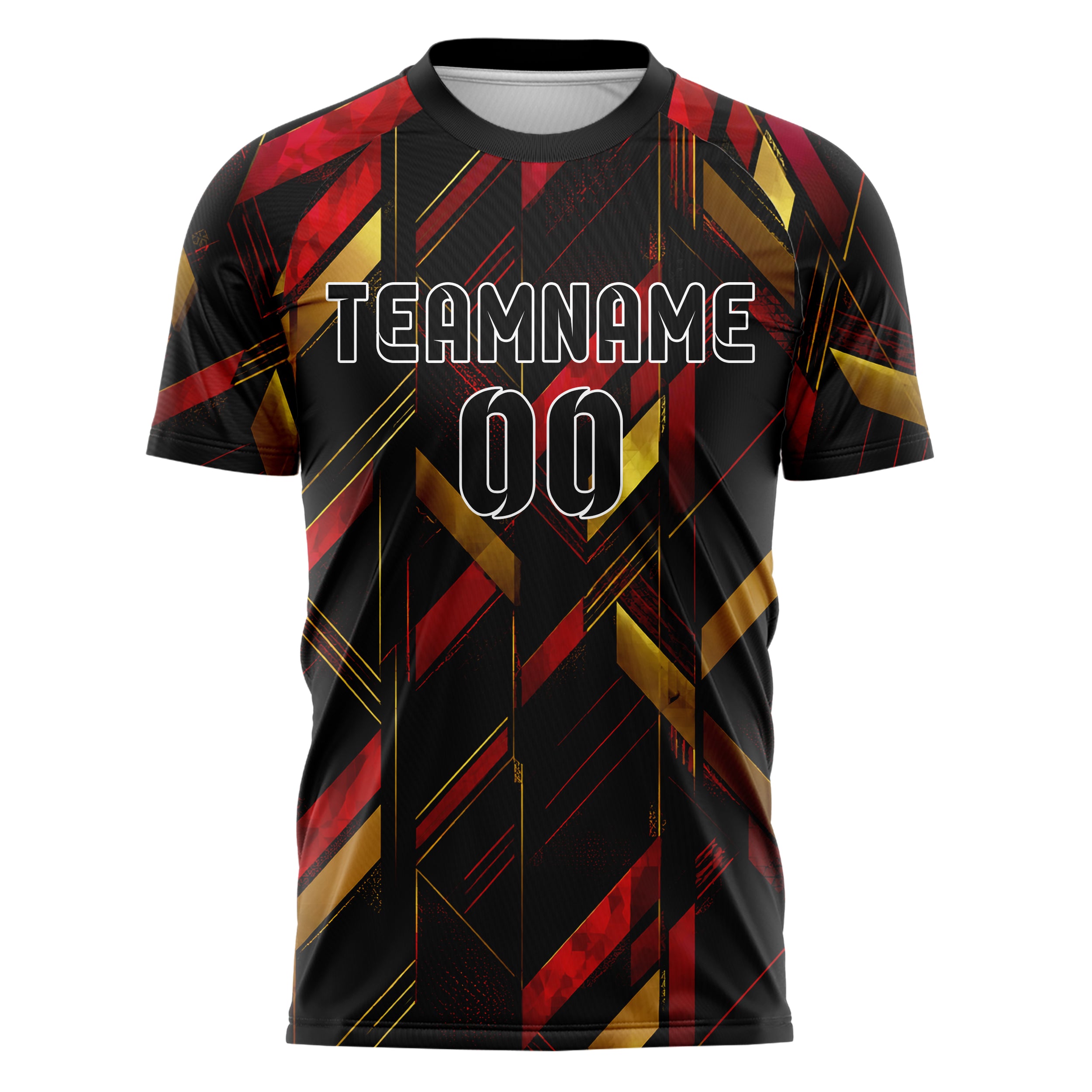 Schwarz dunkles Streifen interlocking diagonal Grid Design 13-0112 individuelles Fußballtrikot front
