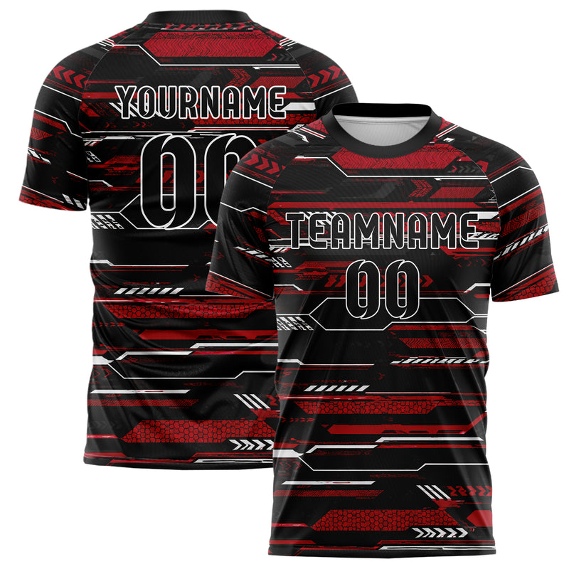 Schwarz dunkles Streifen Streifen mit Polygon Akzenten Design 13-0071 individuelles Fußballtrikot main