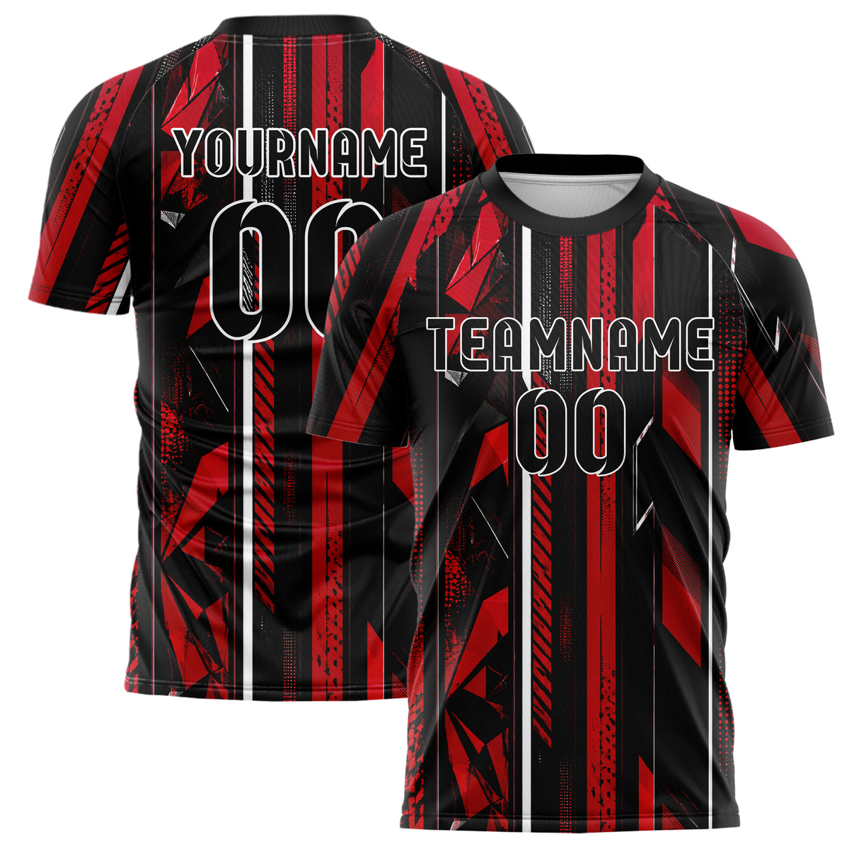 Schwarz dunkles Streifen vertikale Baender Design 13-0140 individuelles Fußballtrikot main