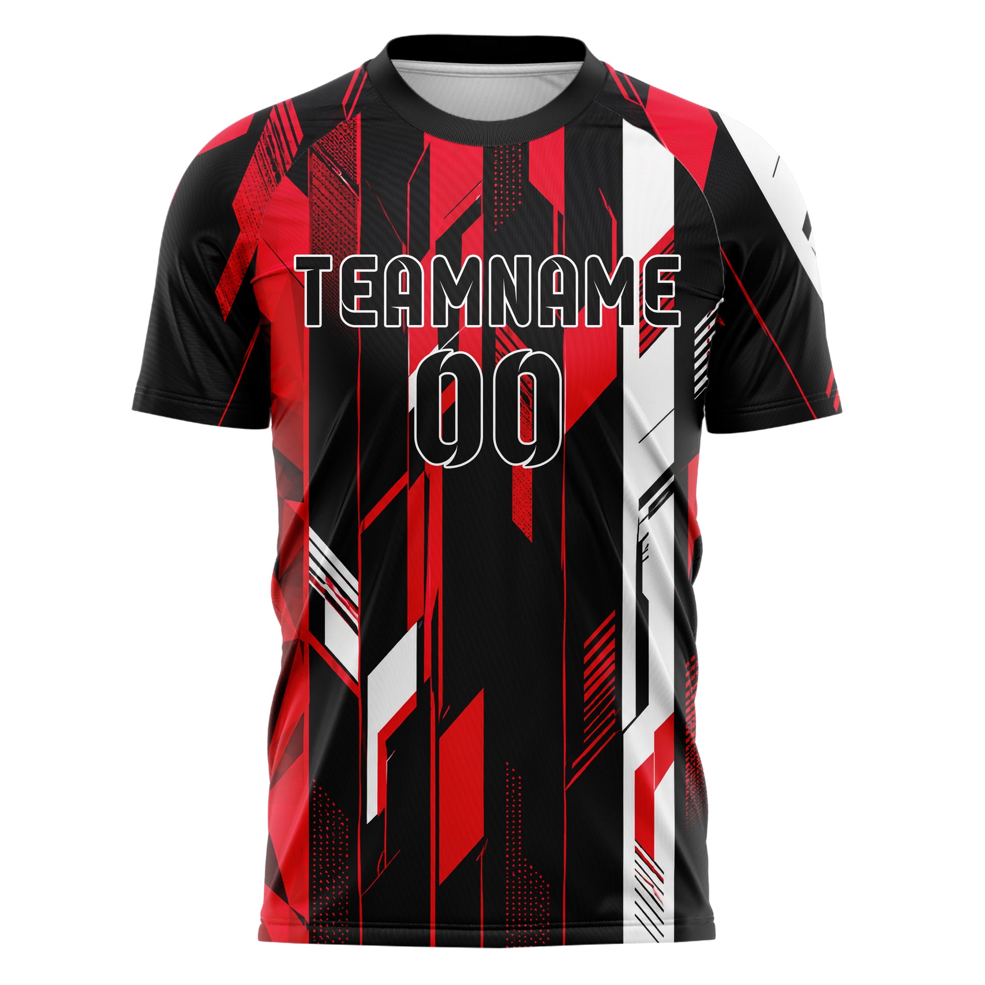 Schwarz dunkles Streifen vertikale Baender Design 13-0152 individuelles Fußballtrikot front