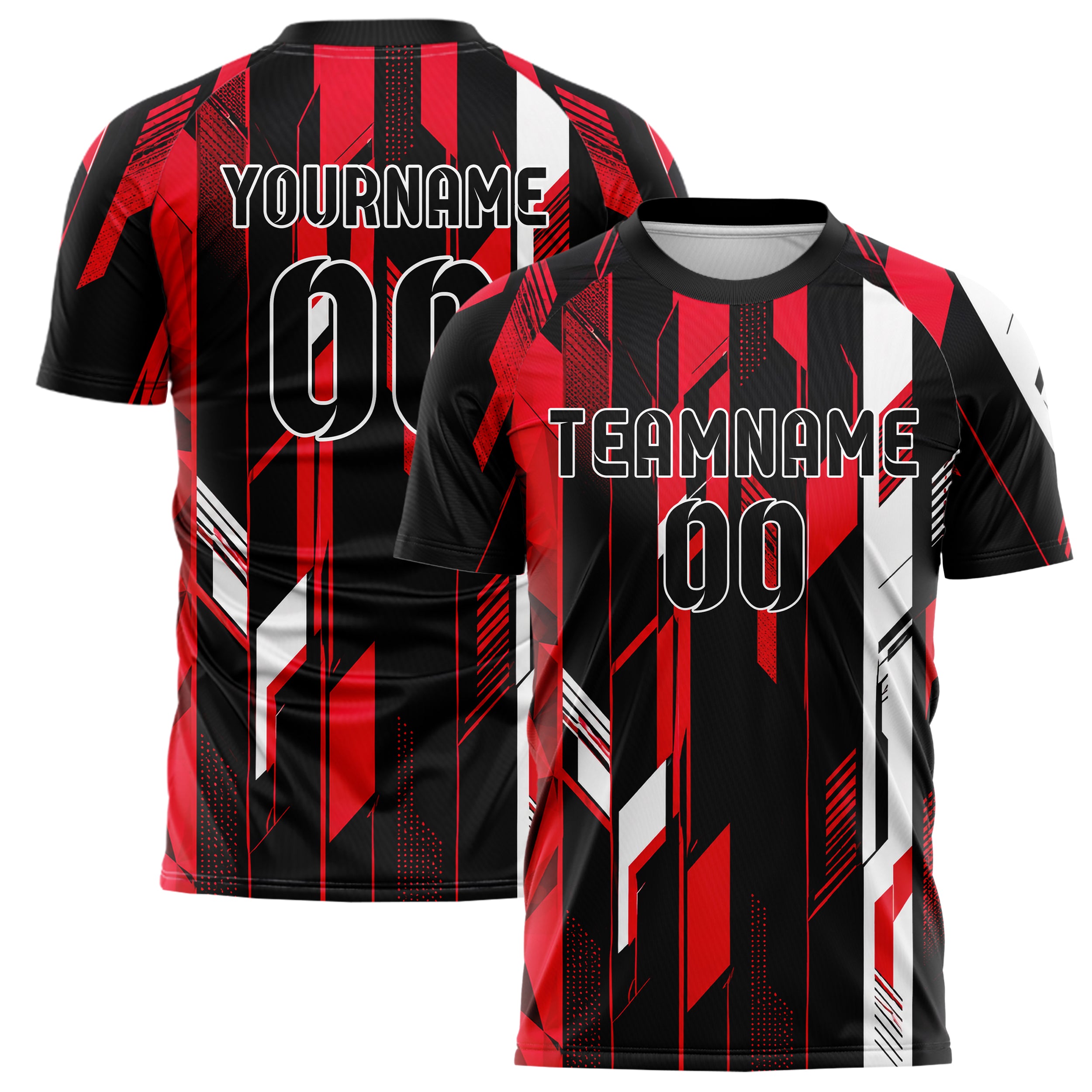 Schwarz dunkles Streifen vertikale Baender Design 13-0152 individuelles Fußballtrikot main