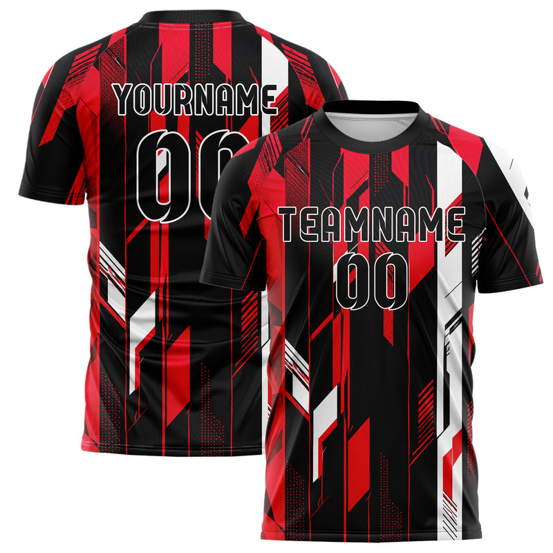 Schwarz dunkles Streifen vertikale Baender Design 13-0152 individuelles Fußballtrikot main