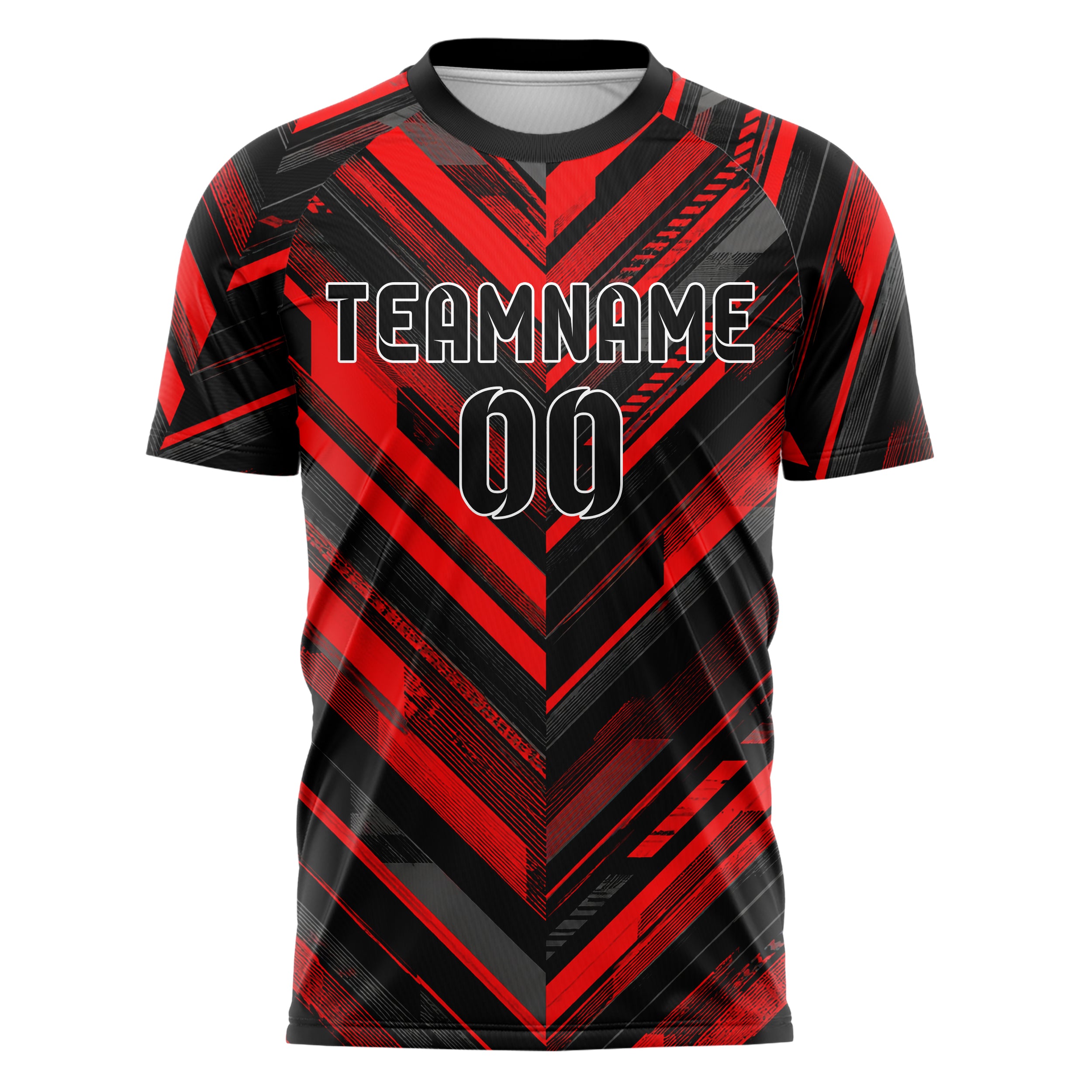 Rot lebendiges Streifen breite diagonale Streifen Design 13-0174 individuelles Fußballtrikot front