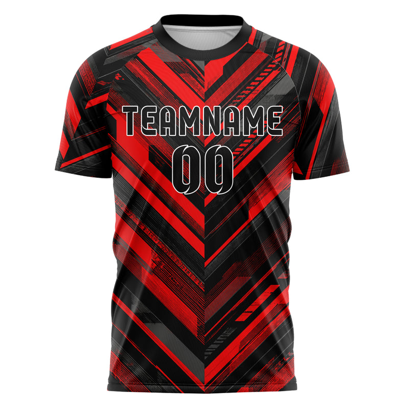 Rot lebendiges Streifen breite diagonale Streifen Design 13-0174 individuelles Fußballtrikot front