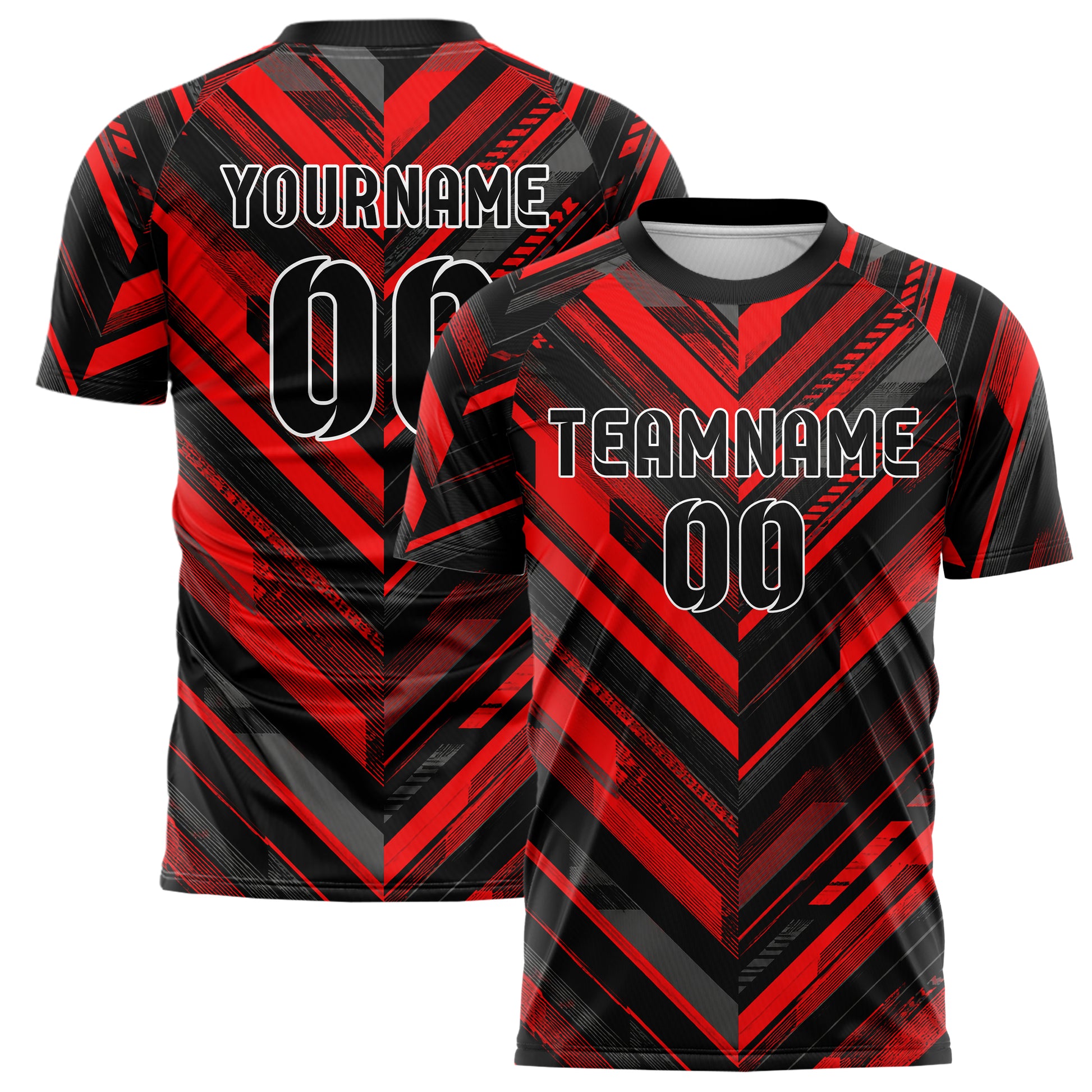 Rot lebendiges Streifen breite diagonale Streifen Design 13-0174 individuelles Fußballtrikot main