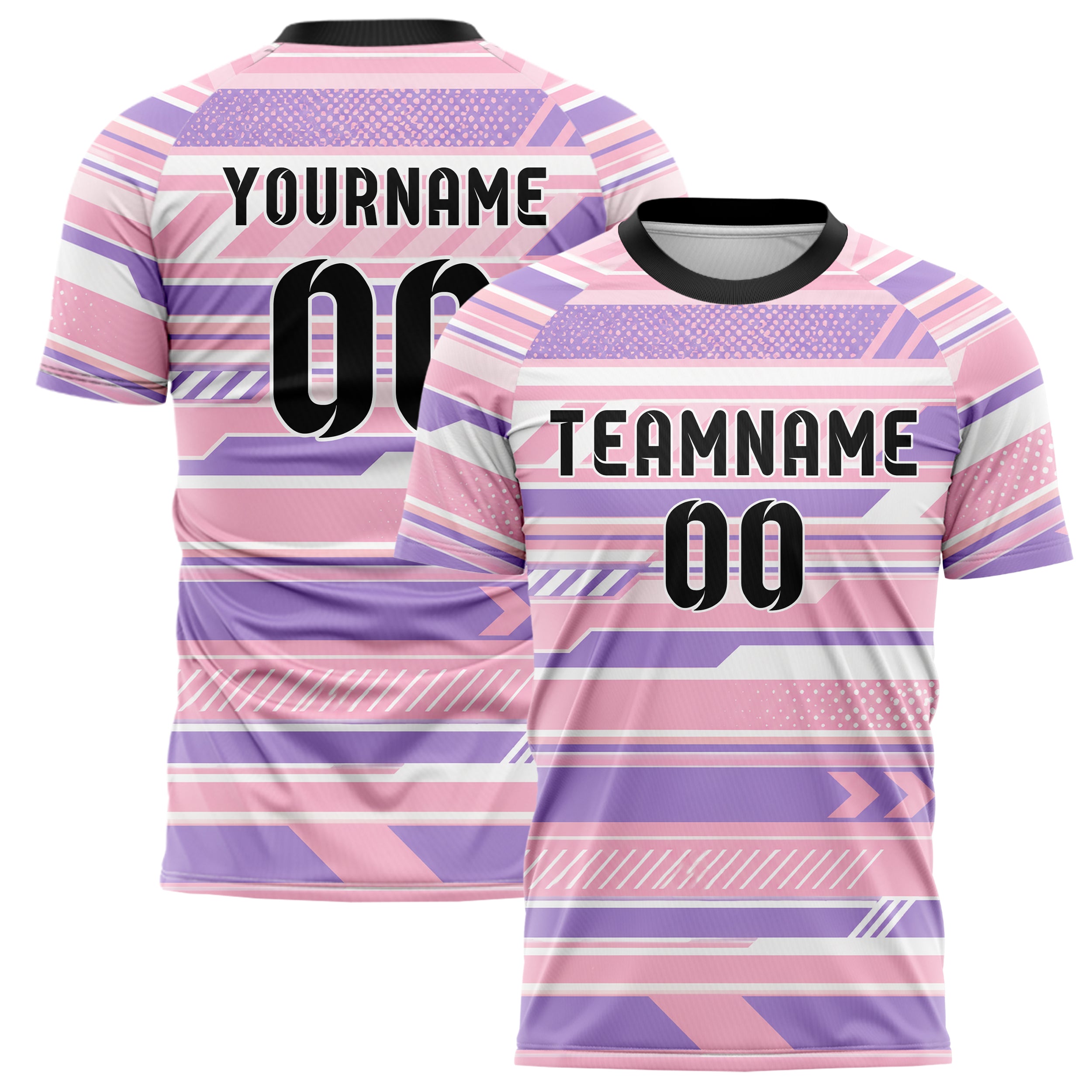 Hellrosa pastelliges Streifen horizontale Baender Design 13-0081 individuelles Fußballtrikot main