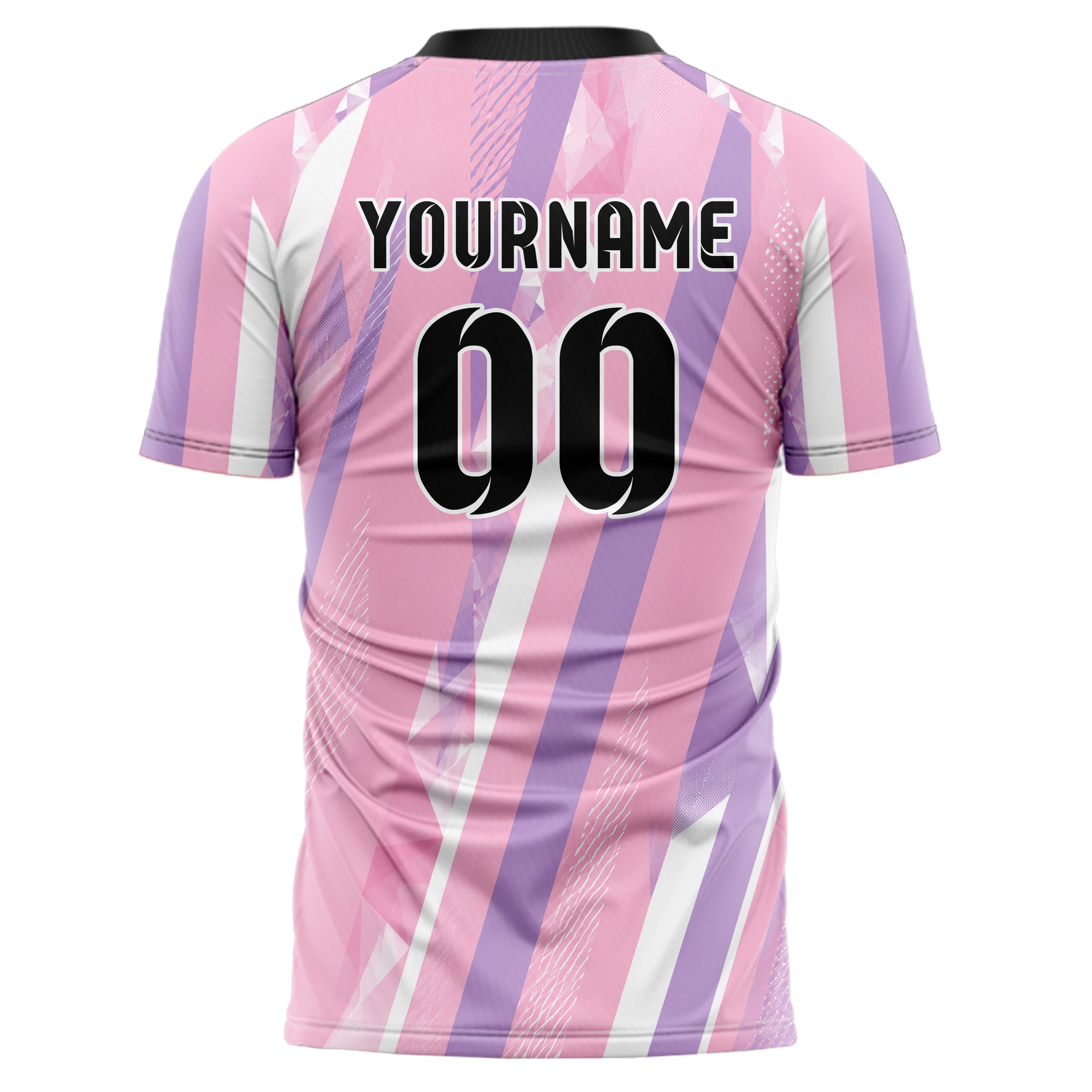 Hellrosa pastelliges Streifen breite diagonale Streifen Design 13-0156 individuelles Fußballtrikot back