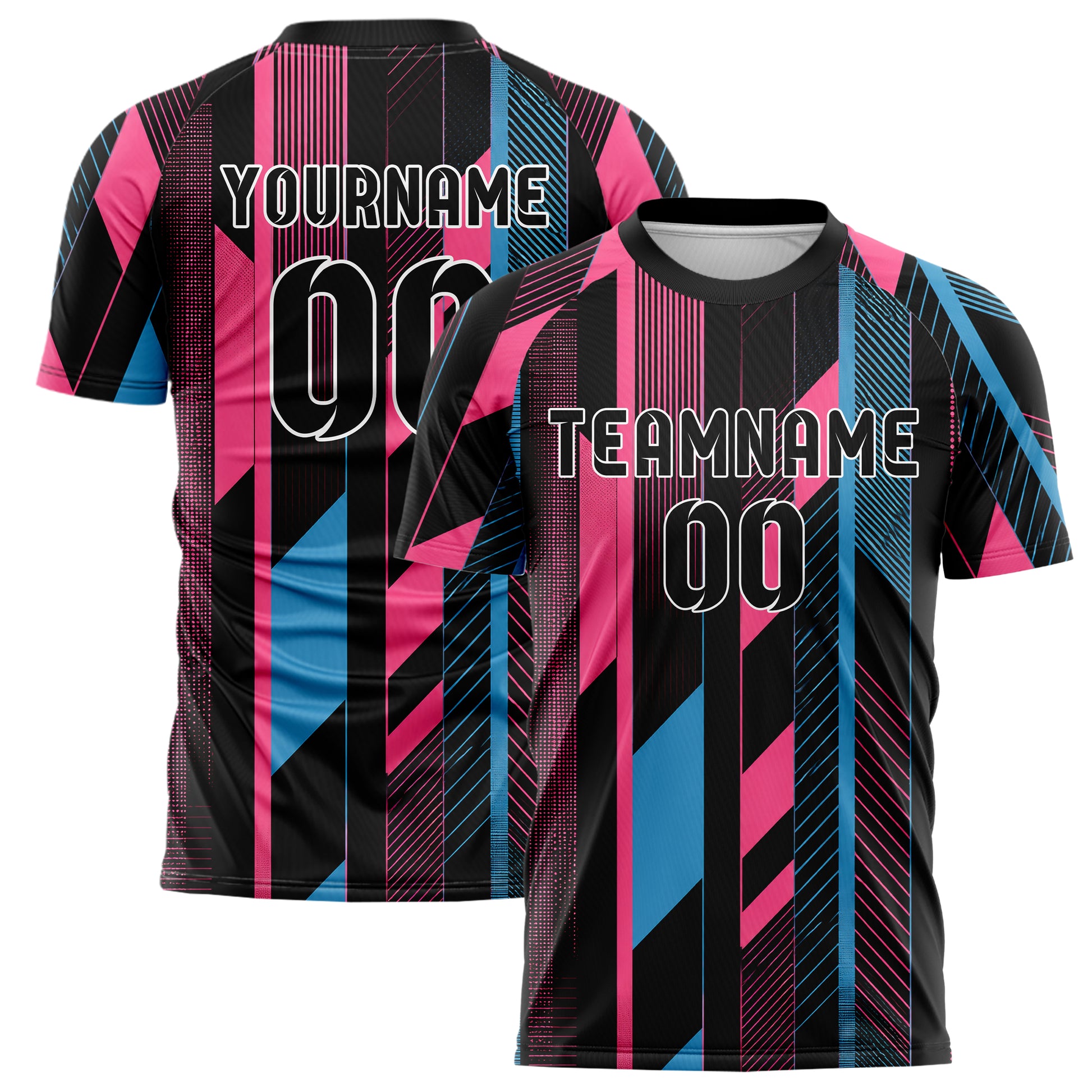 Schwarz lebendiges Streifen vertikale Baender Design 13-0026 individuelles Fußballtrikot main