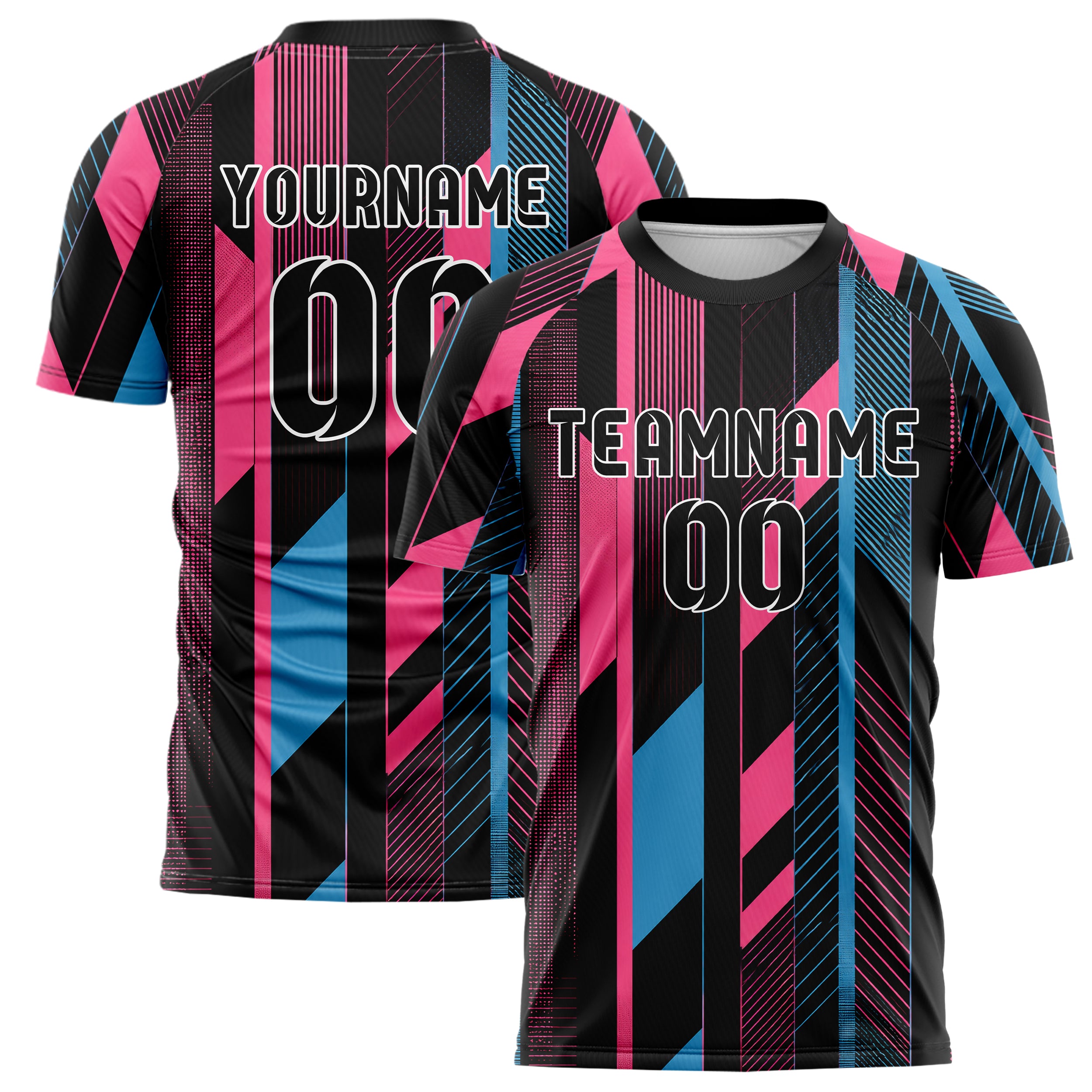 Schwarz lebendiges Streifen vertikale Baender Design 13-0026 individuelles Fußballtrikot main
