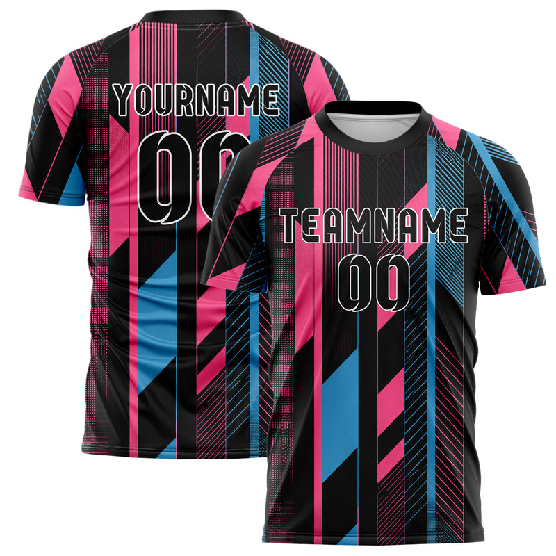 Schwarz lebendiges Streifen vertikale Baender Design 13-0026 individuelles Fußballtrikot main